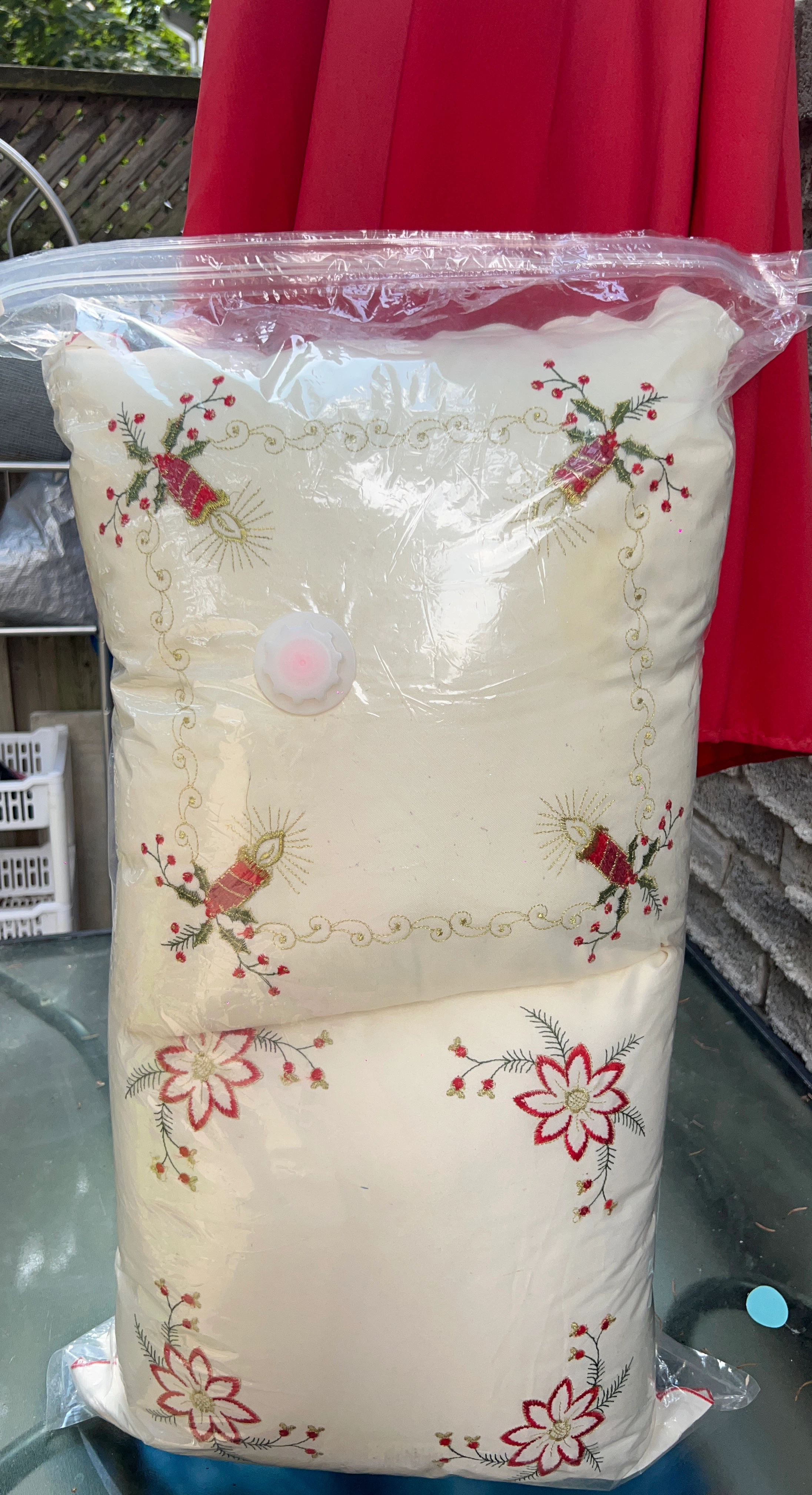 Embroidered Decorative Pillow - Christmas Theme