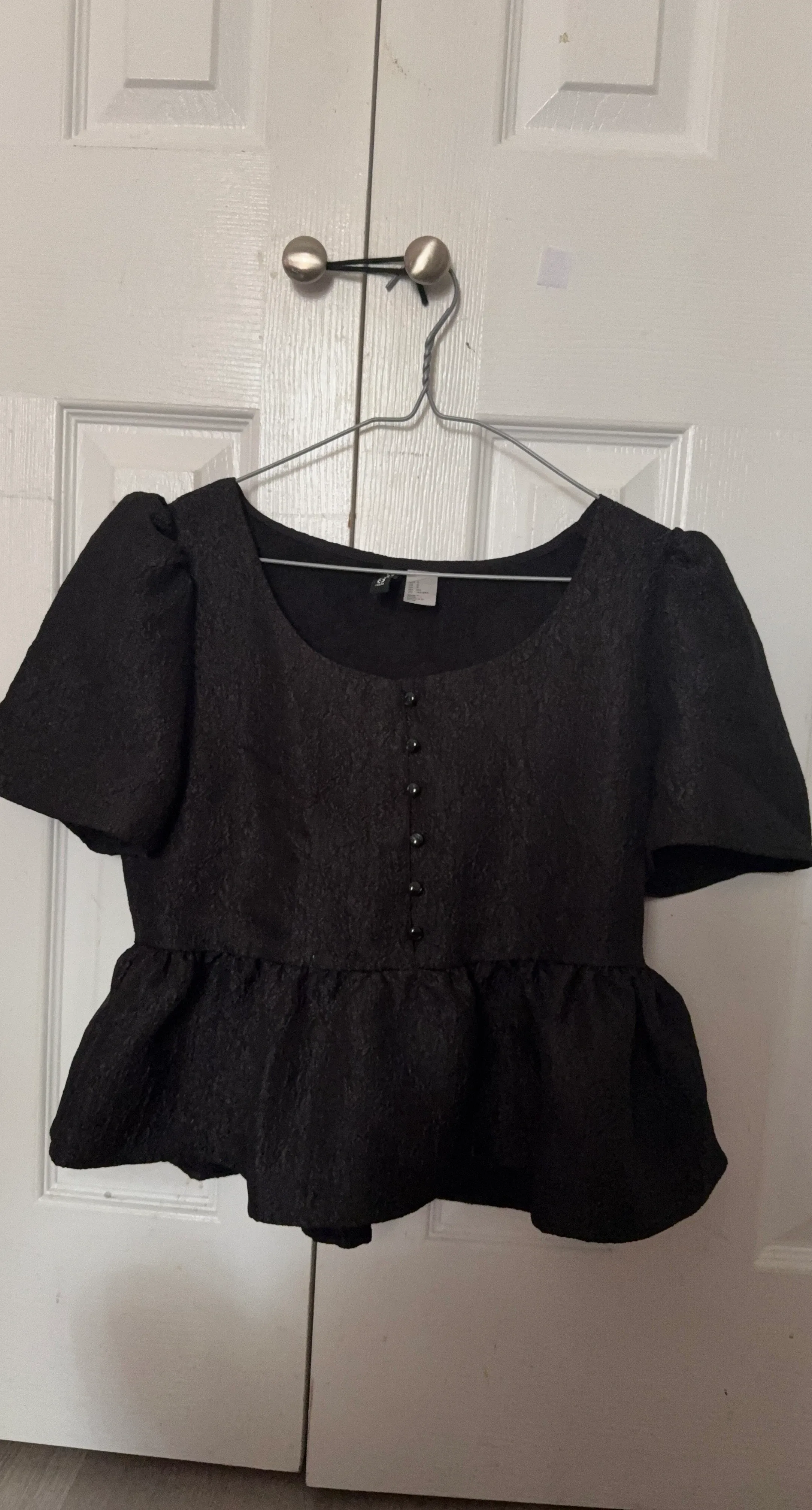 Divided H&M Black Peplum Top