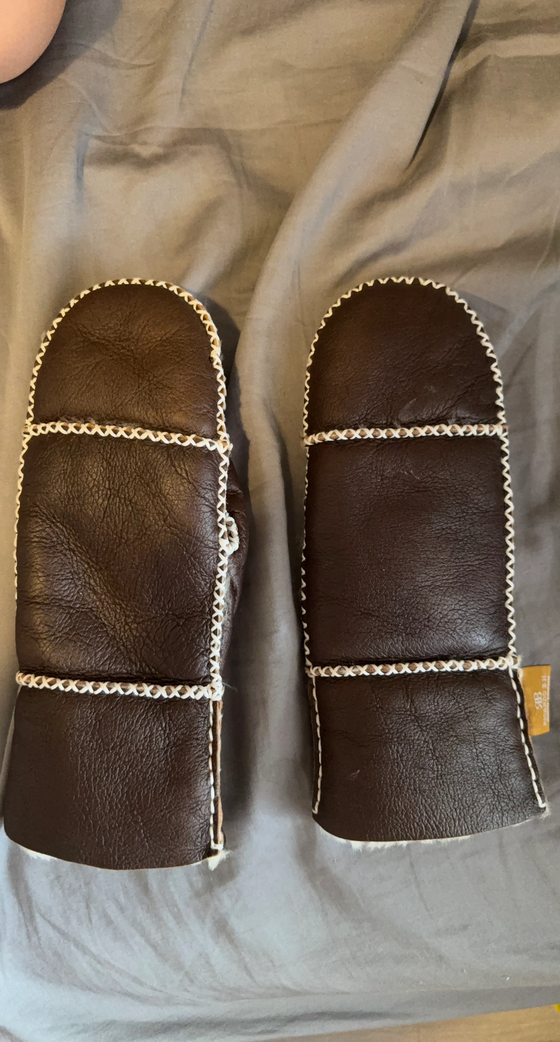 Brown Sheepskin Mittens M/L