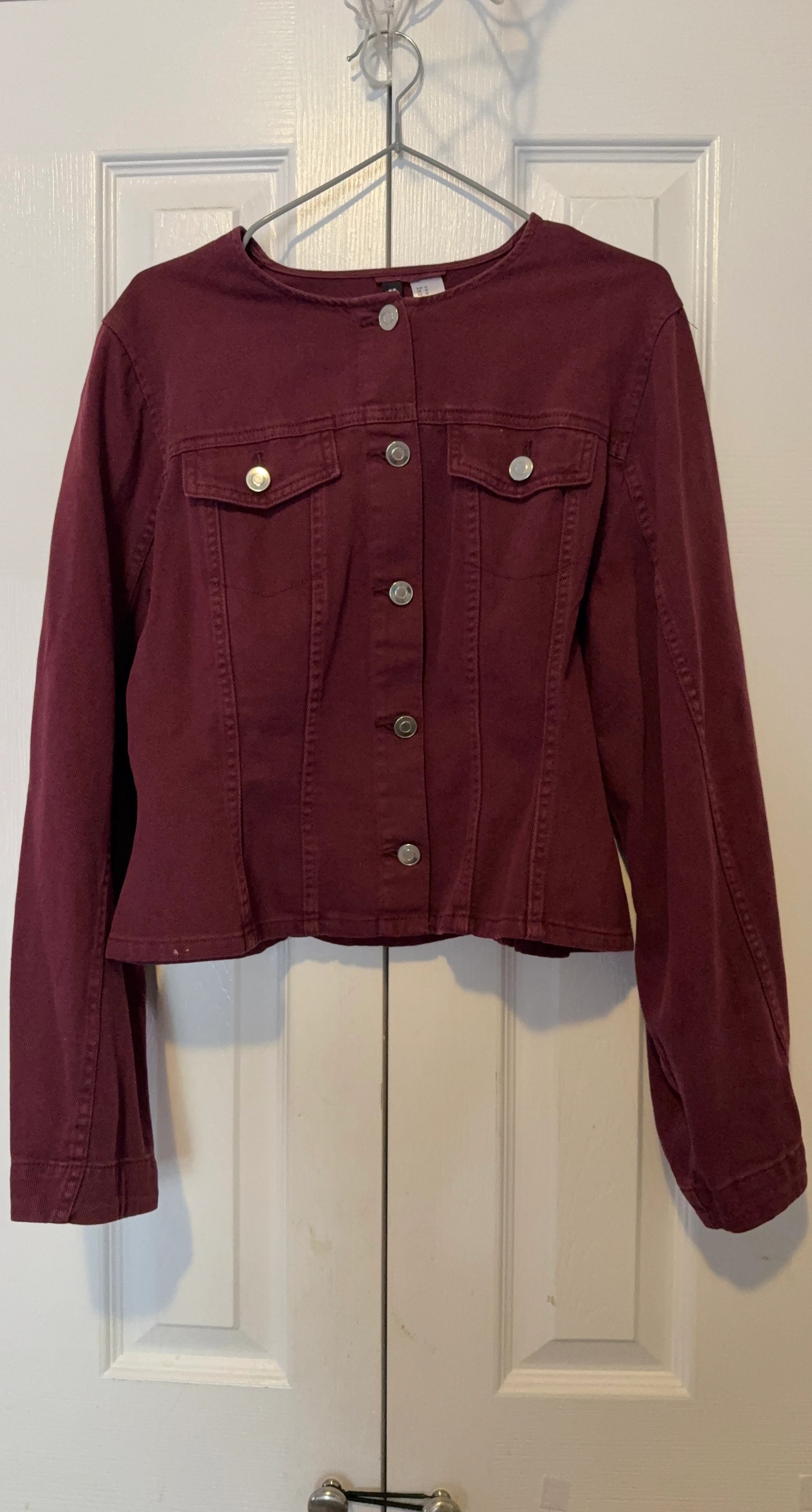Divided H&M Burgundy Denim Jacket