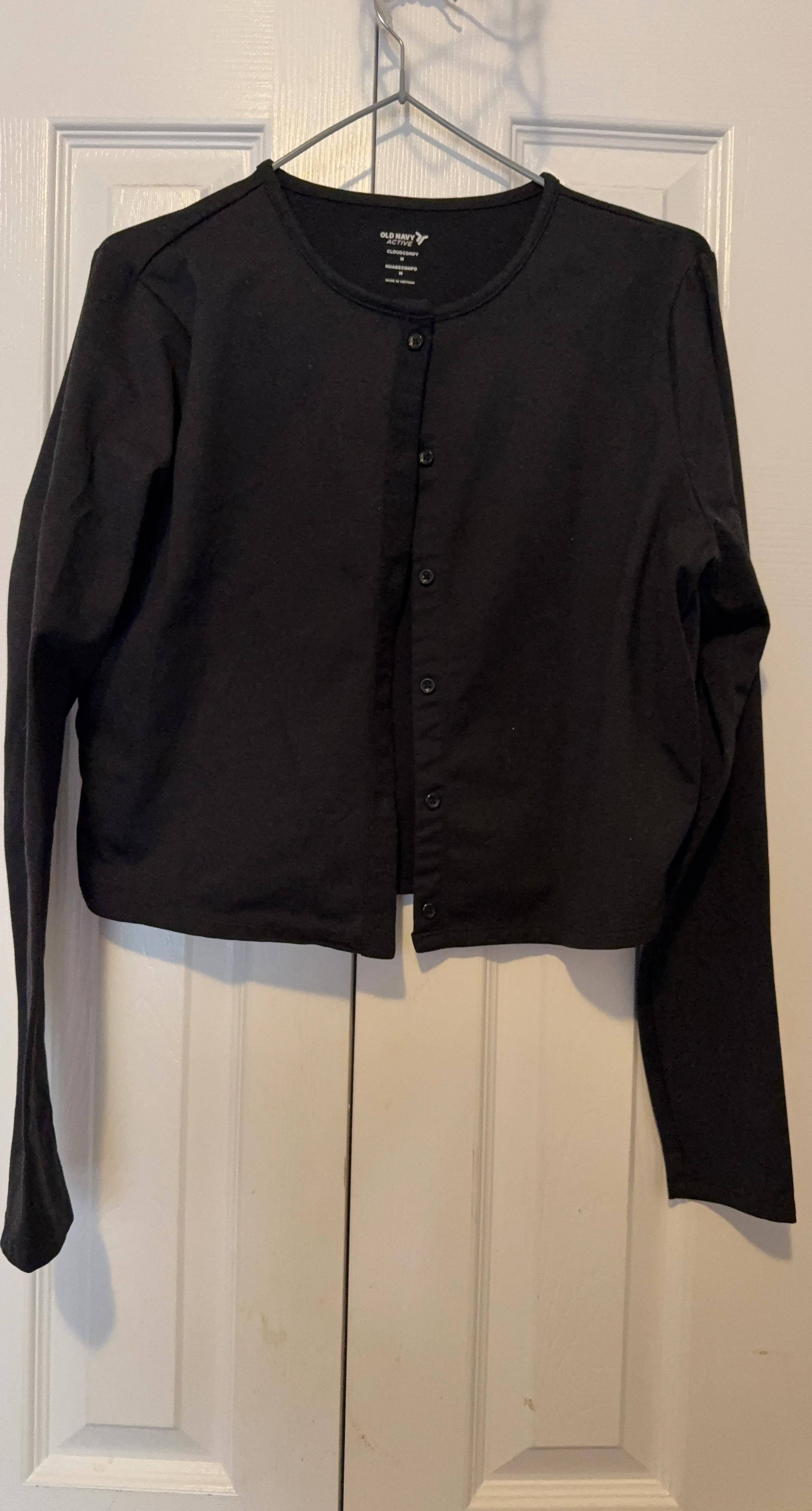 Old Navy Active Black Cropped Cardigan