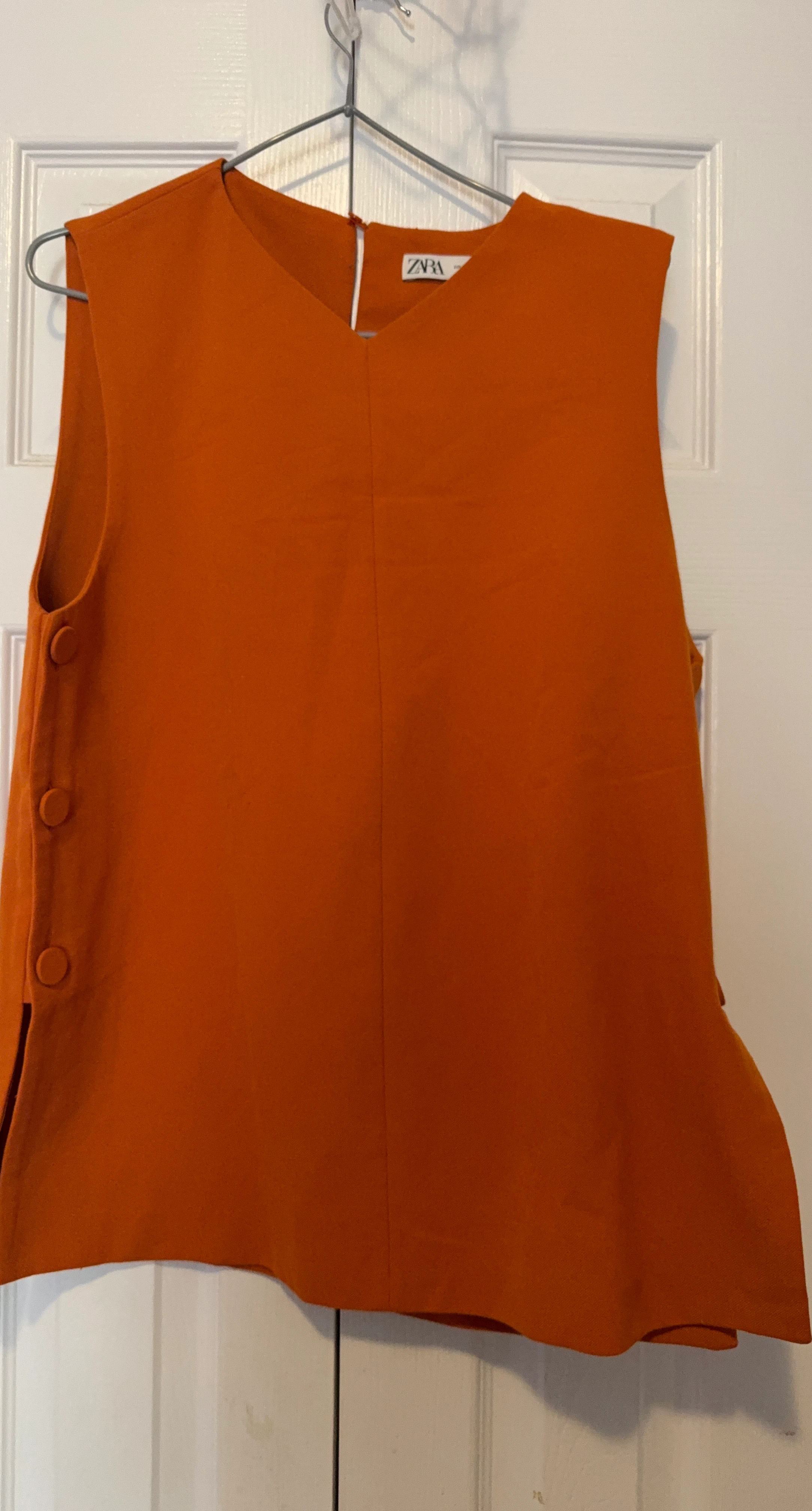 Zara Sleeveless Orange Top Size M