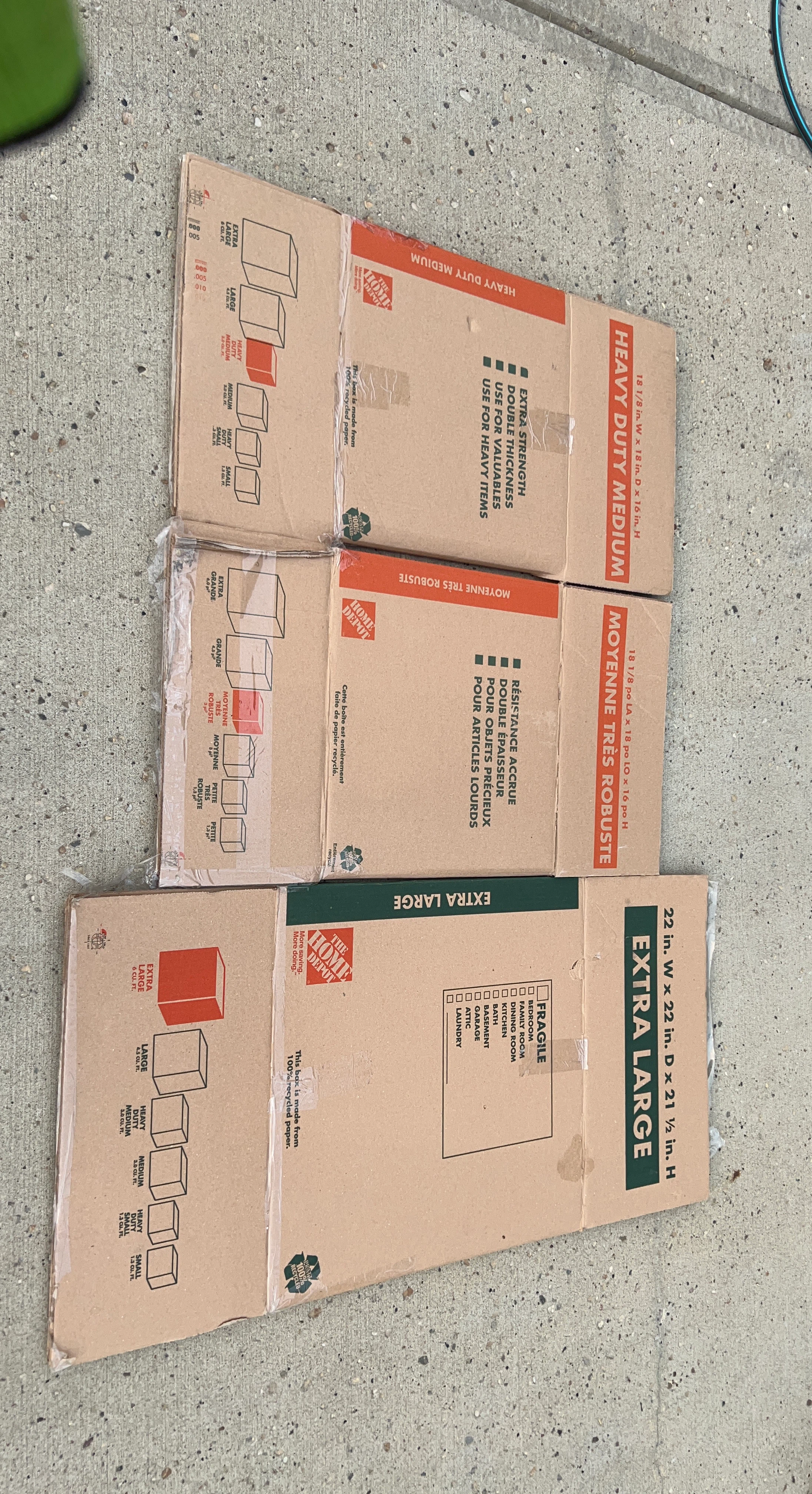 Home Depot Moving Boxes - Medium, Large, Extra Large