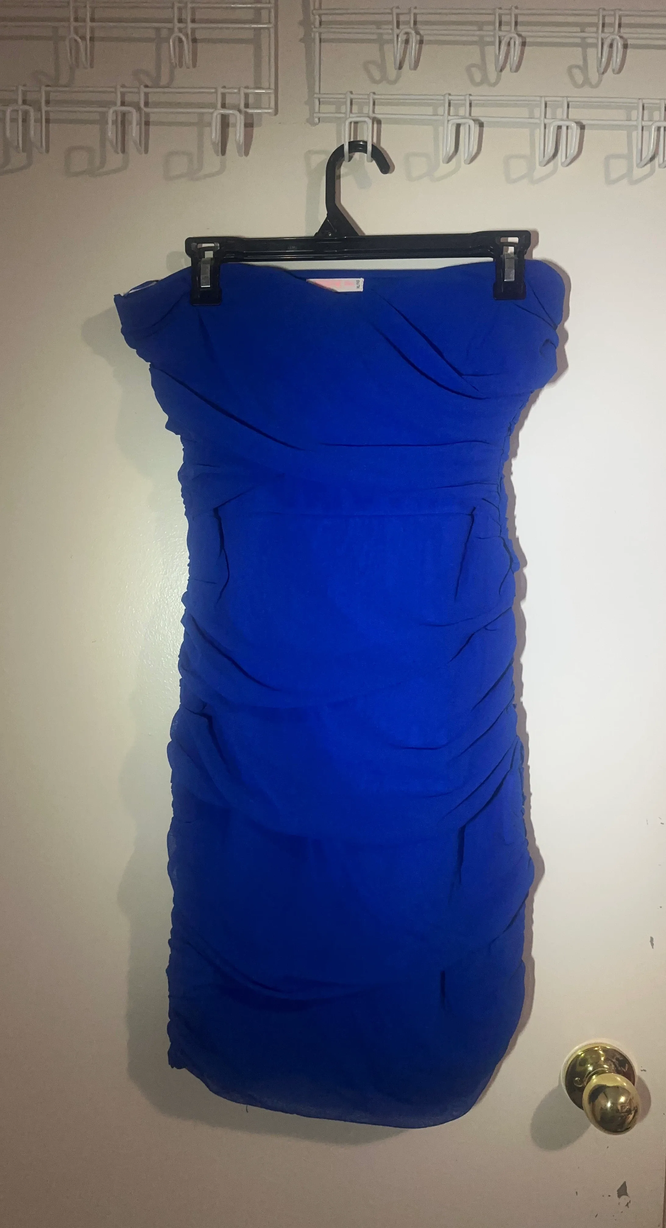 Royal Blue Ruched Strapless Dress