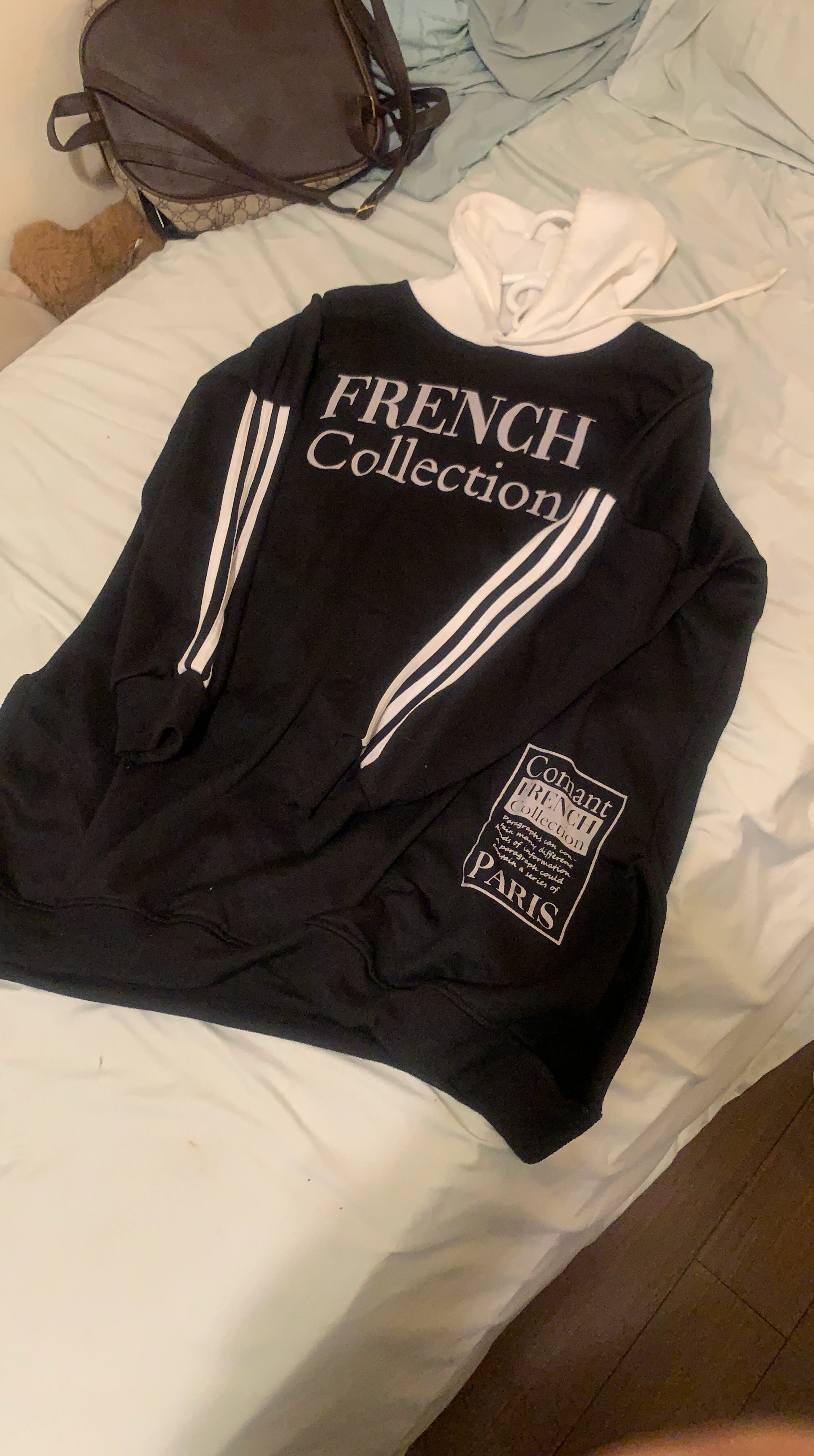French Collection Paris Black Hoodie