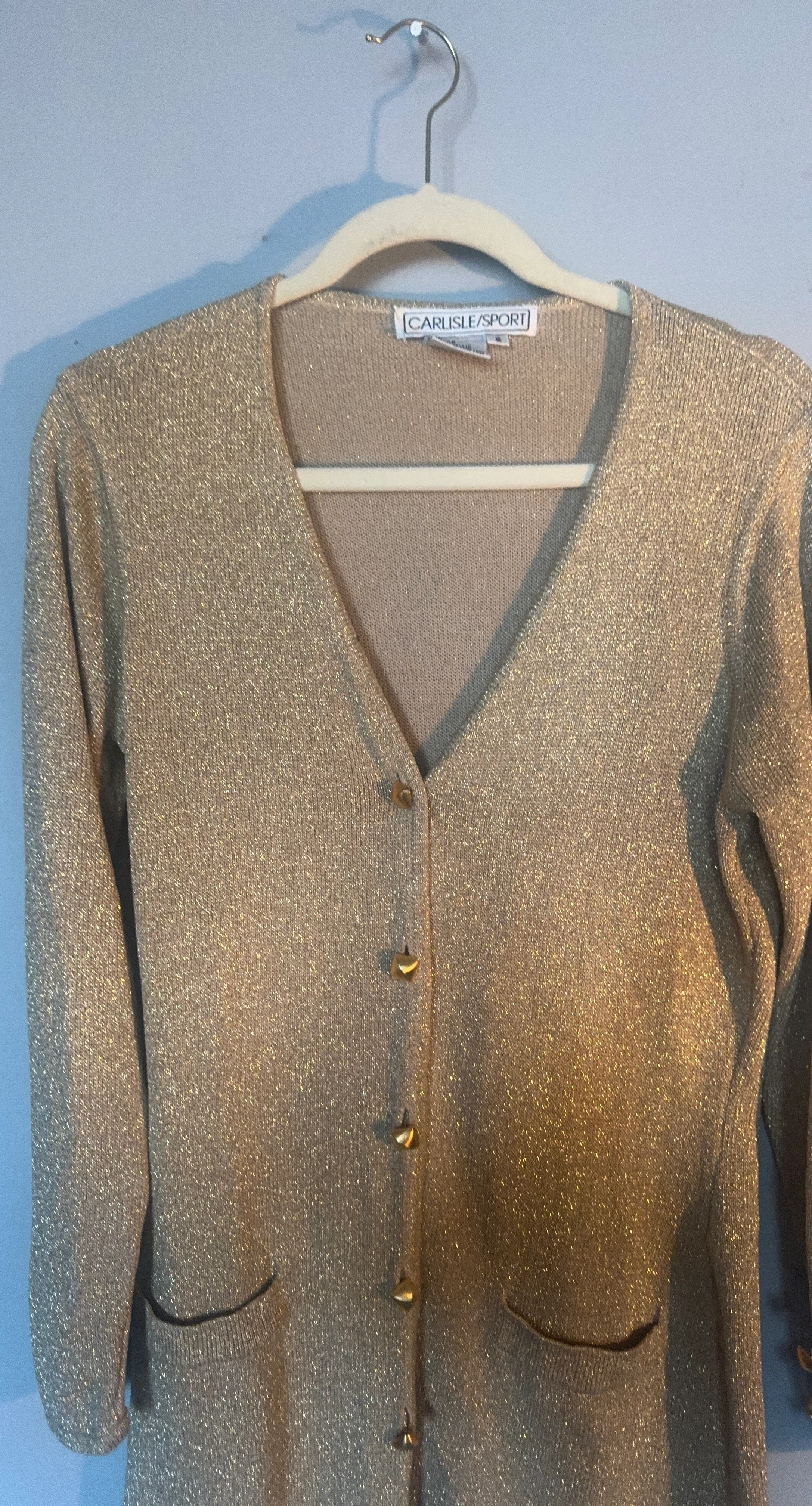 CARLISLE/SPORT Gold Sparkle Cardigan