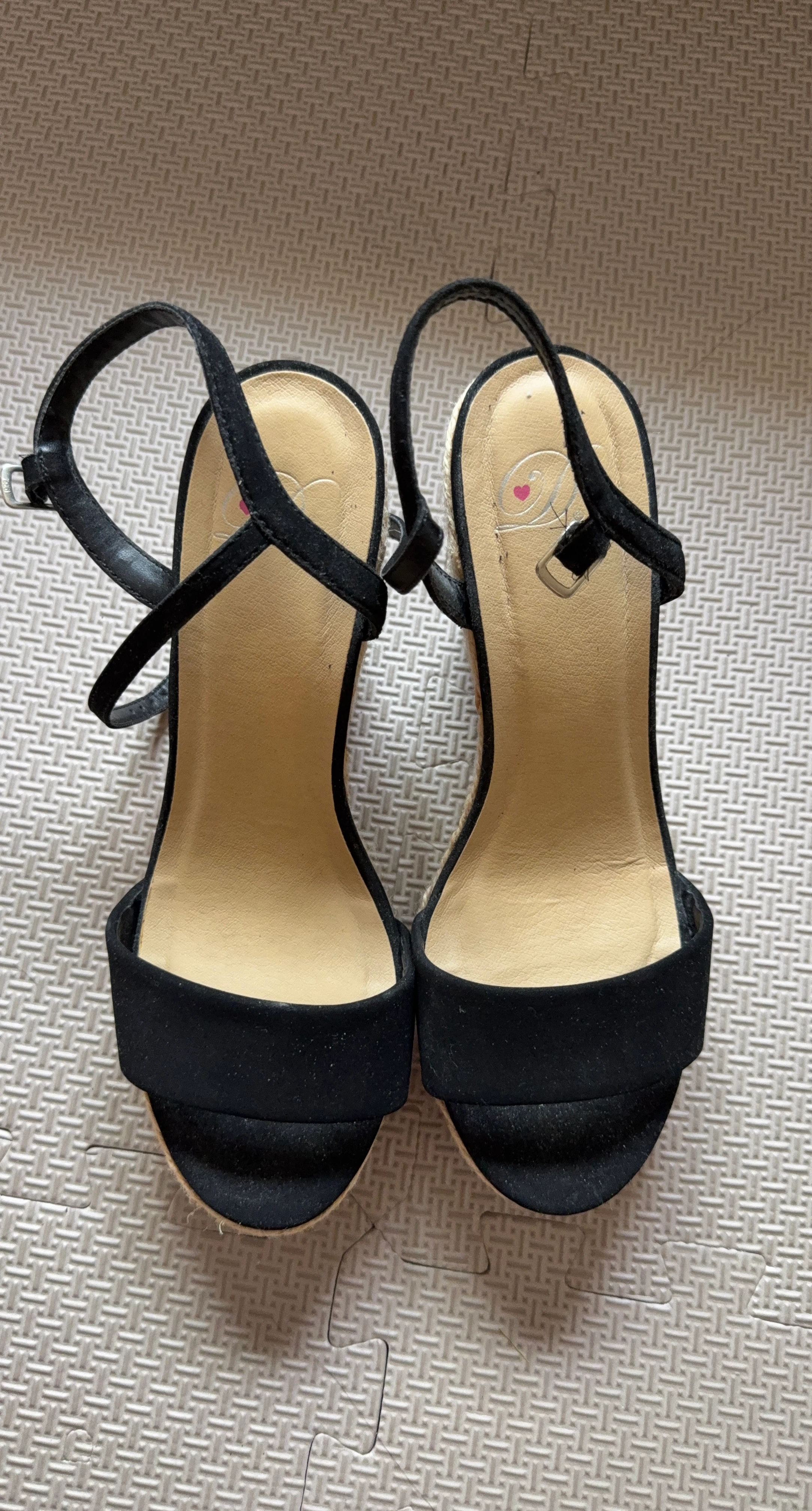 Black Wedge Sandals