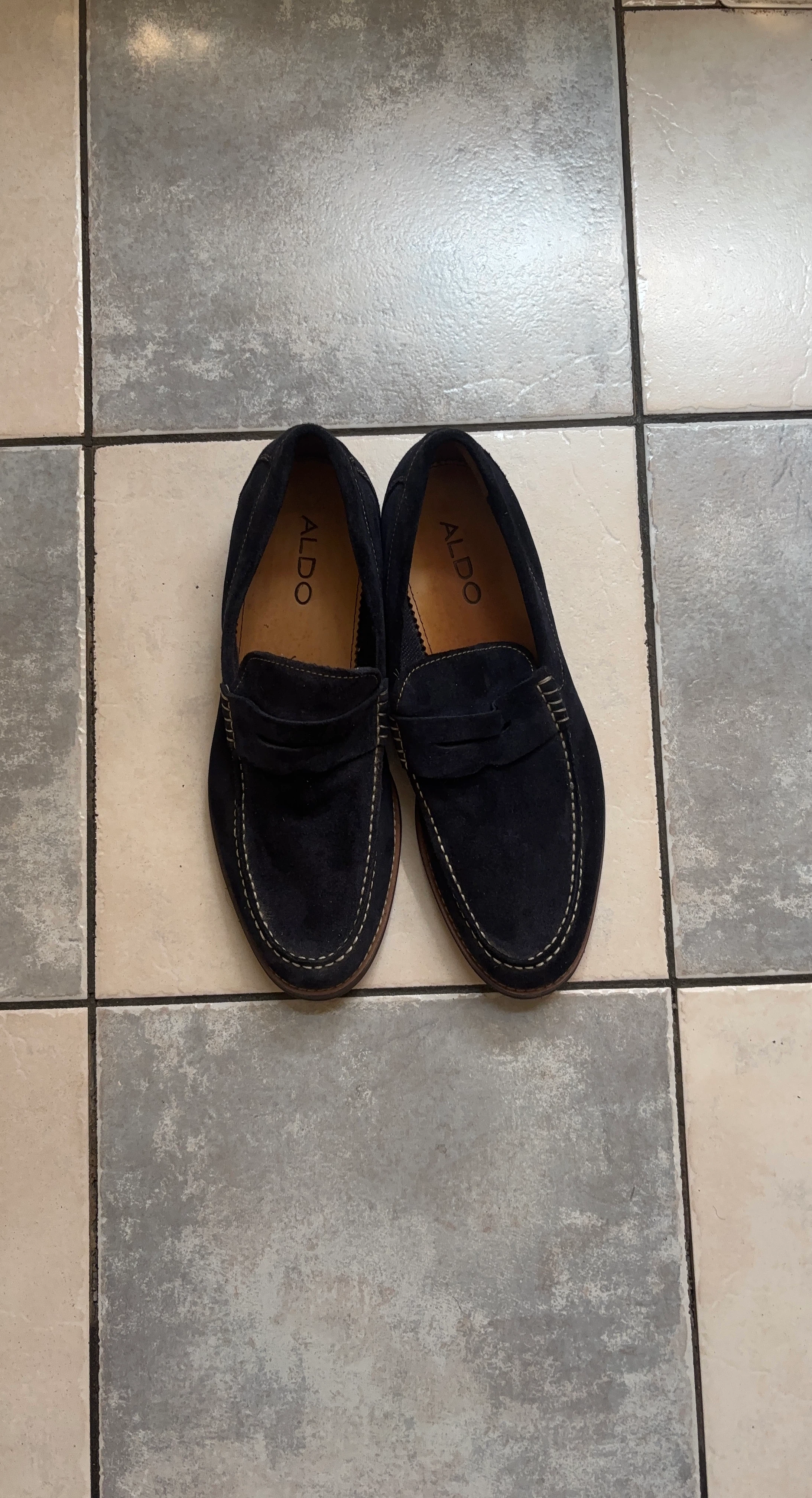 ALDO Navy Blue Suede Loafers