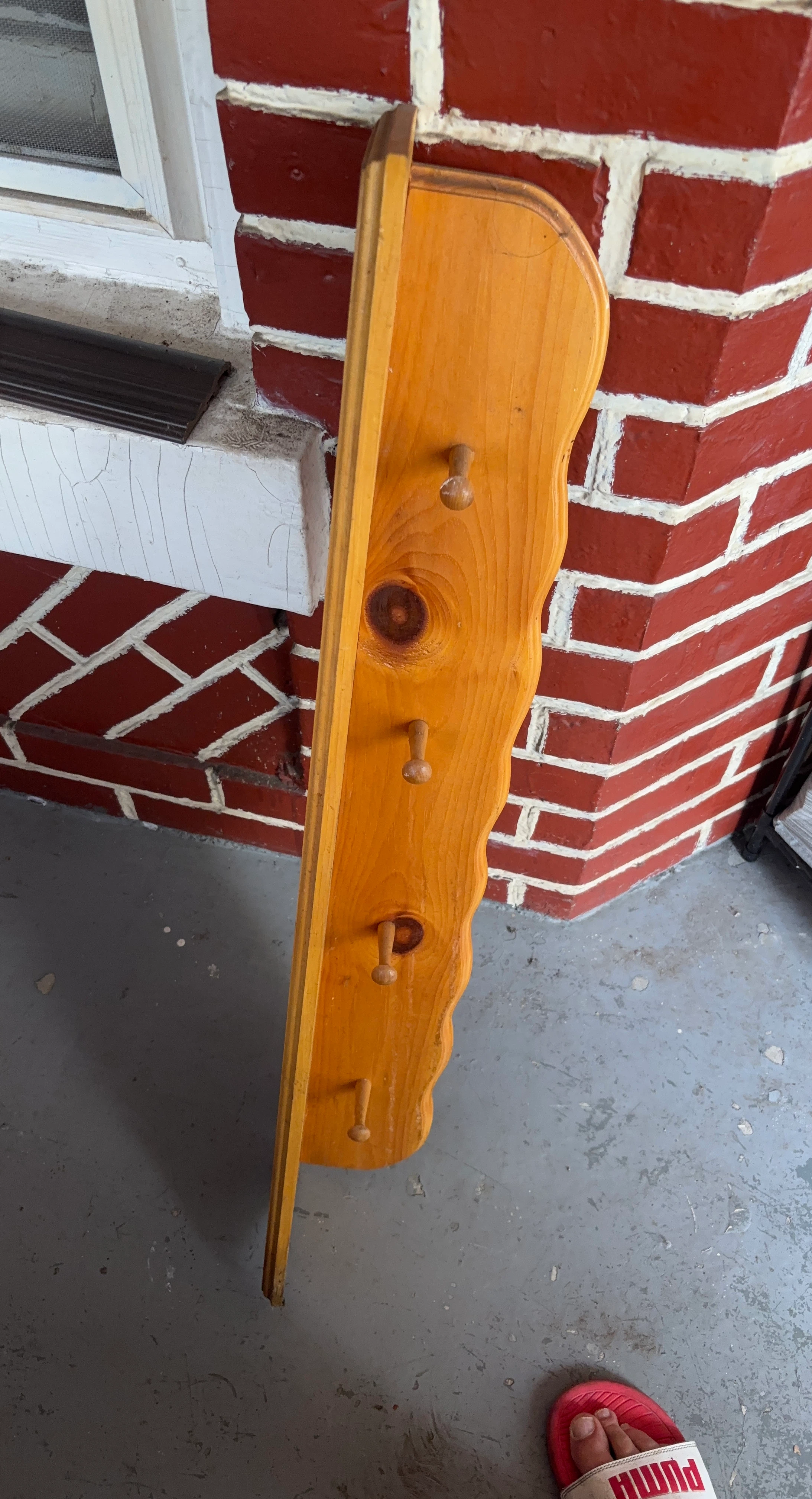 Wooden Coat Rack with 5 Pegs