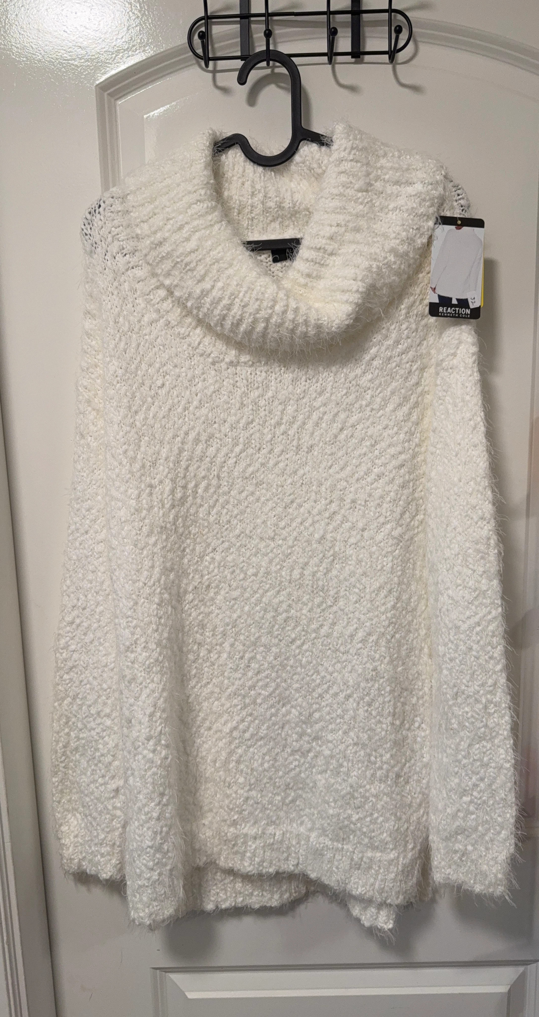 White Cowl Neck Sweater - REACTION KENNETH COLE SIZE S/P