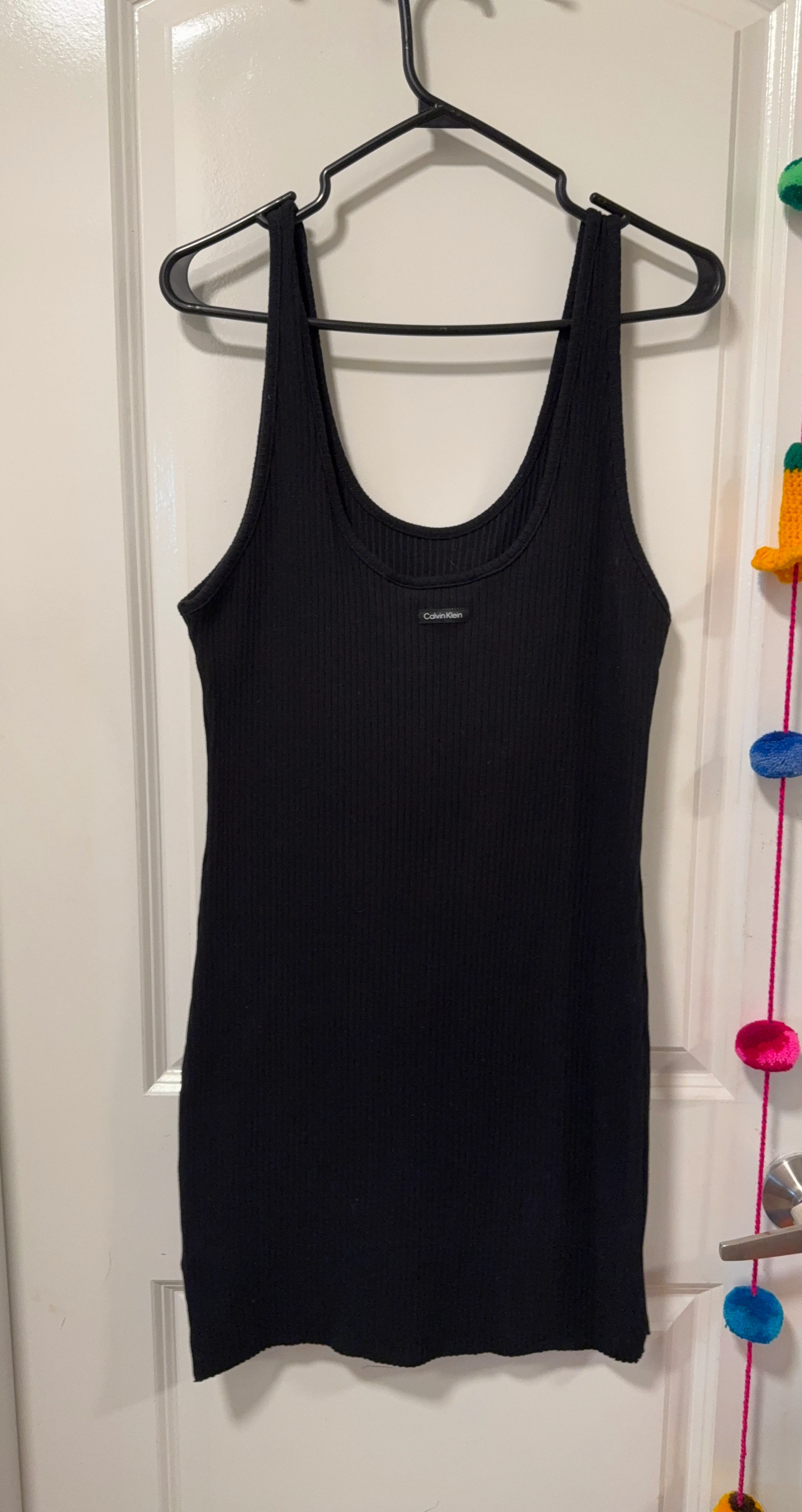 Calvin Klein Black Ribbed Tank Dress