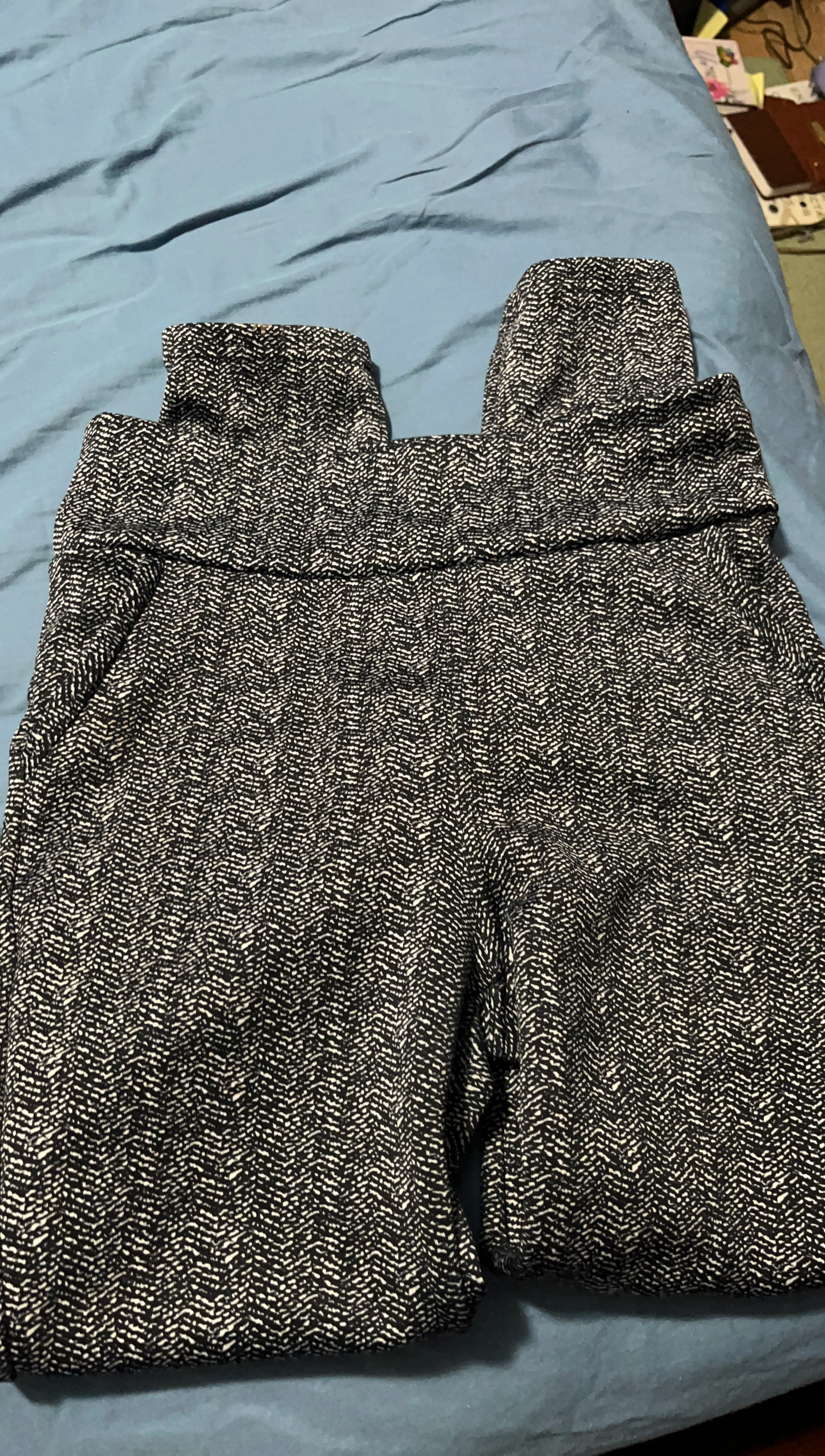 Women's Black and White Patterned Pants