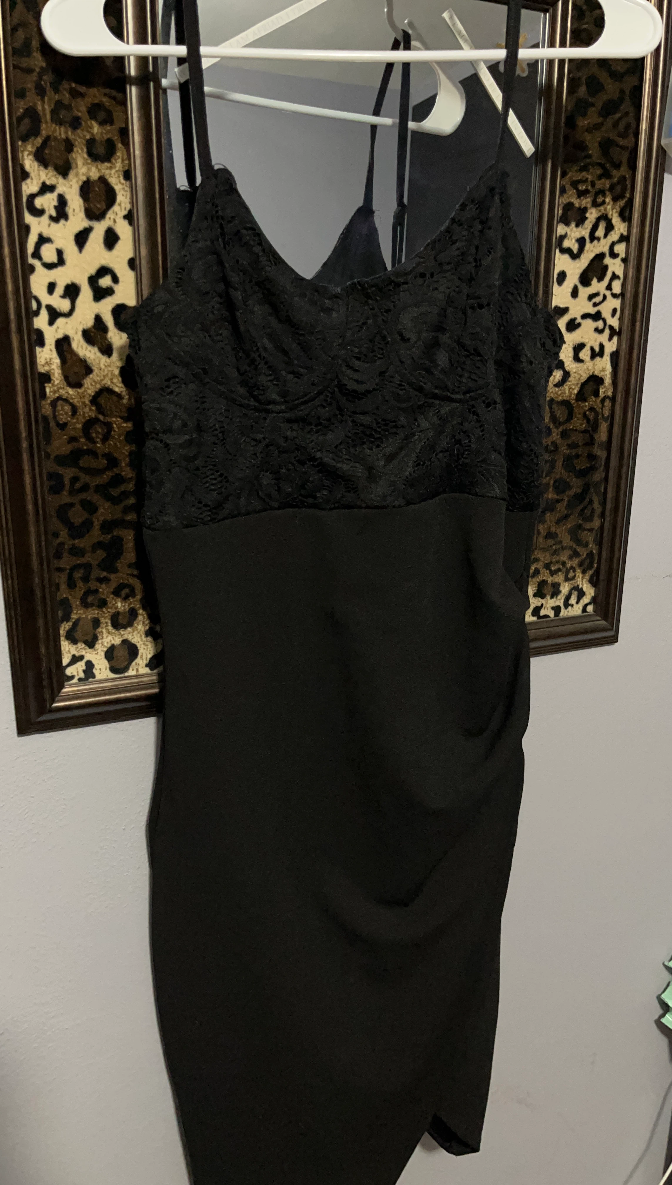 Black Lace Bodice Sheath Dress
