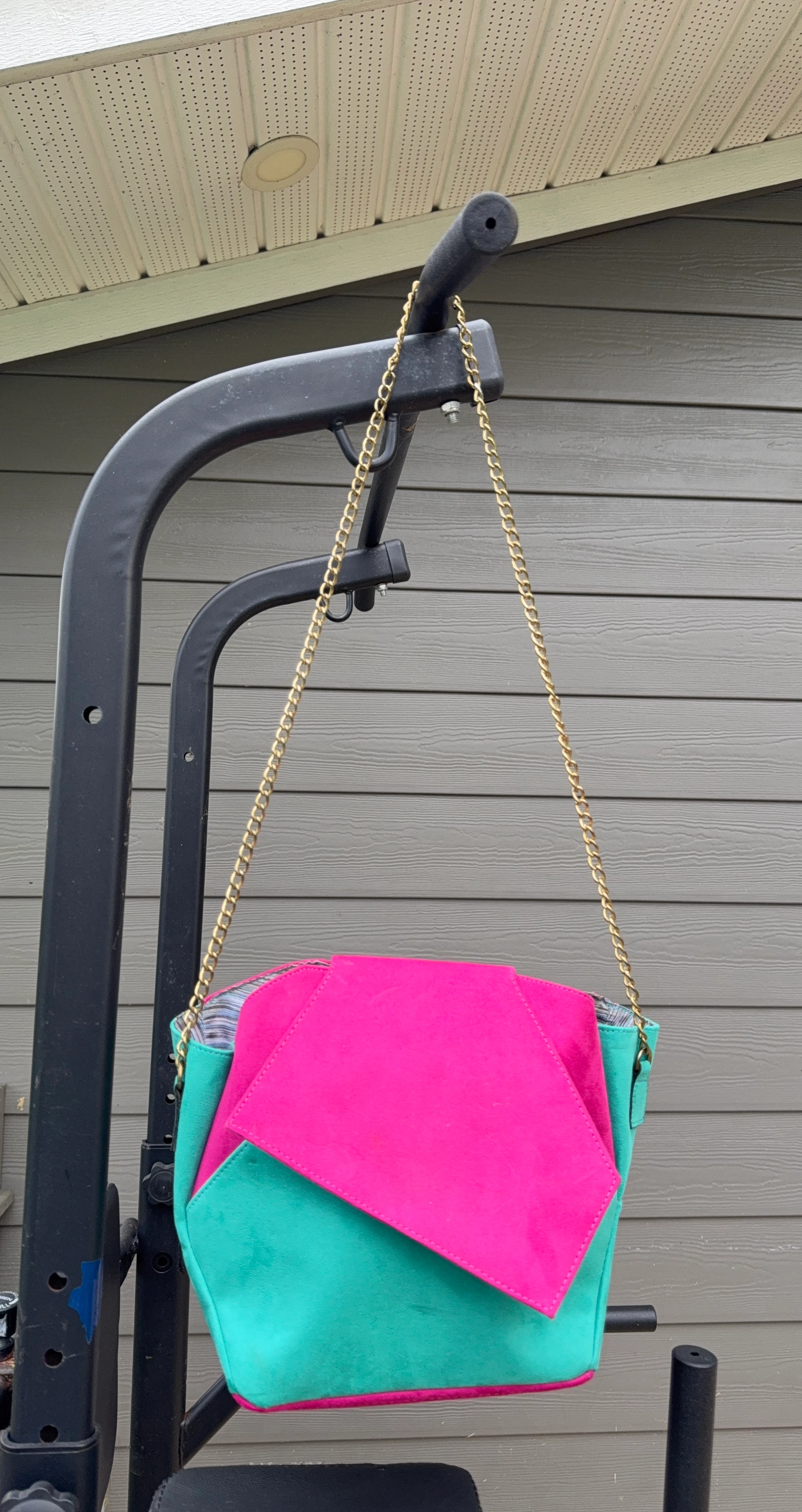 Colourful Faux Suede Shoulder Bag - photo 2