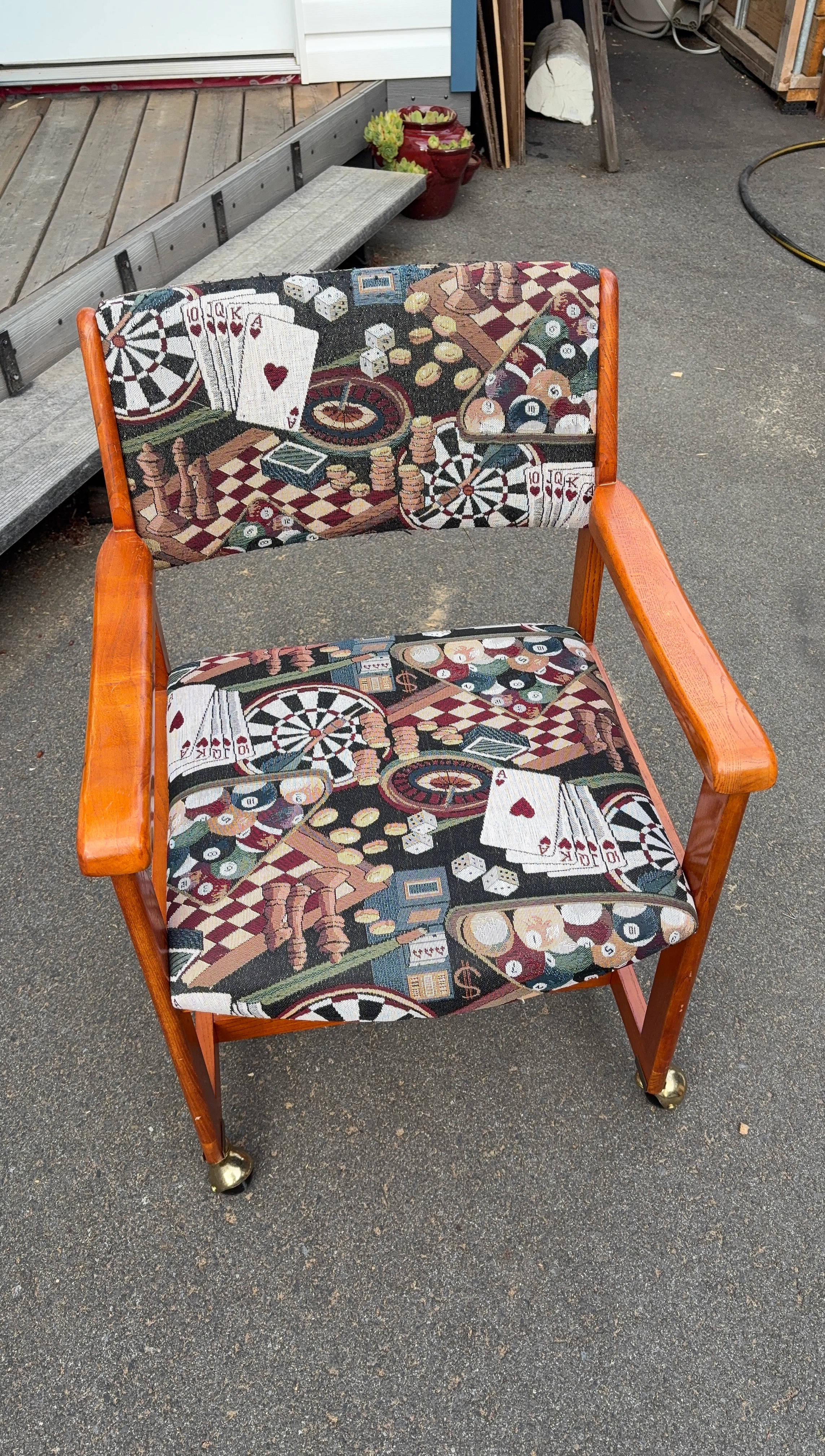 Armchair with Gambling Theme Fabric