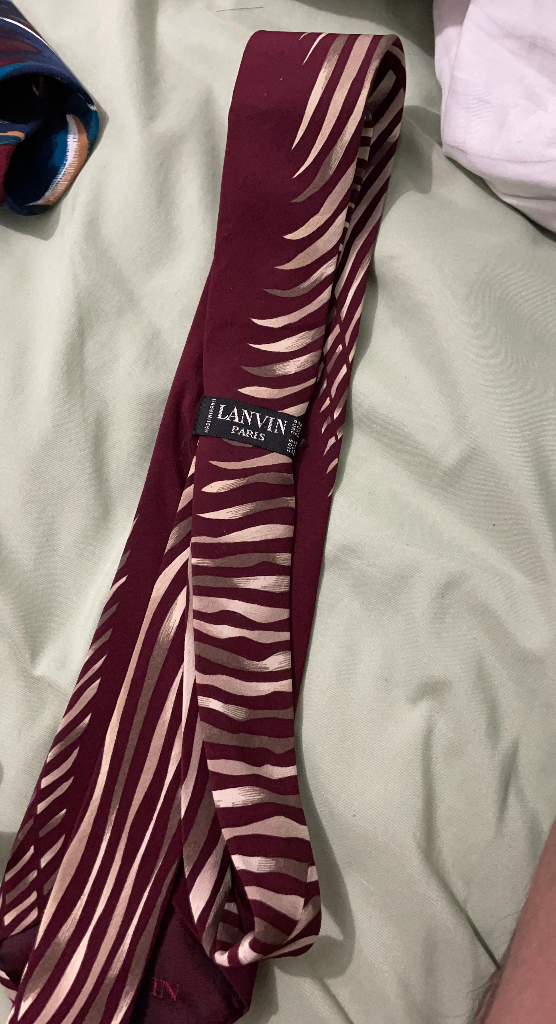 Lanvin Paris Silk Tie - Burgundy