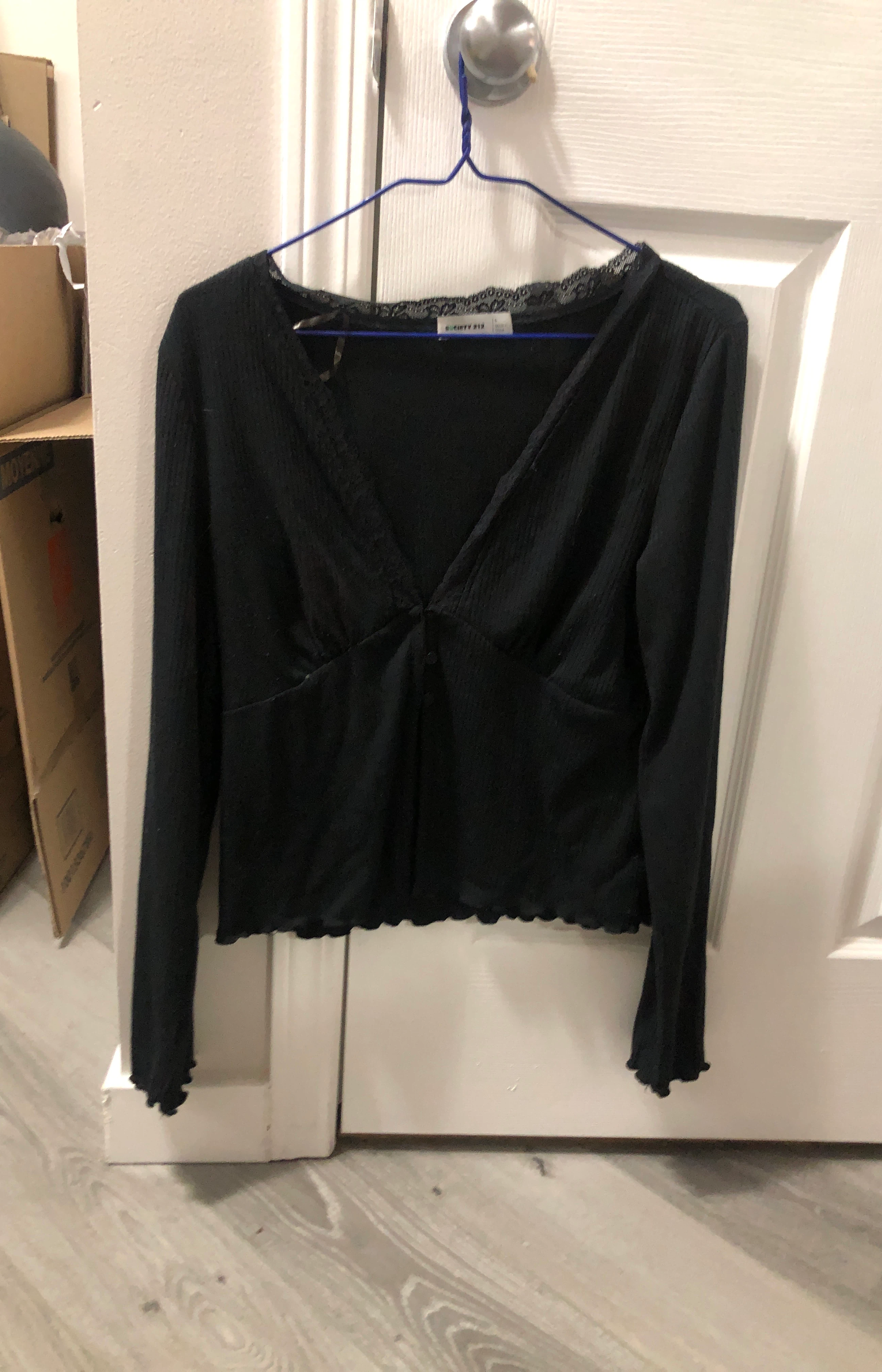 SOCIETY 212 Black Long Sleeve Top - Size L