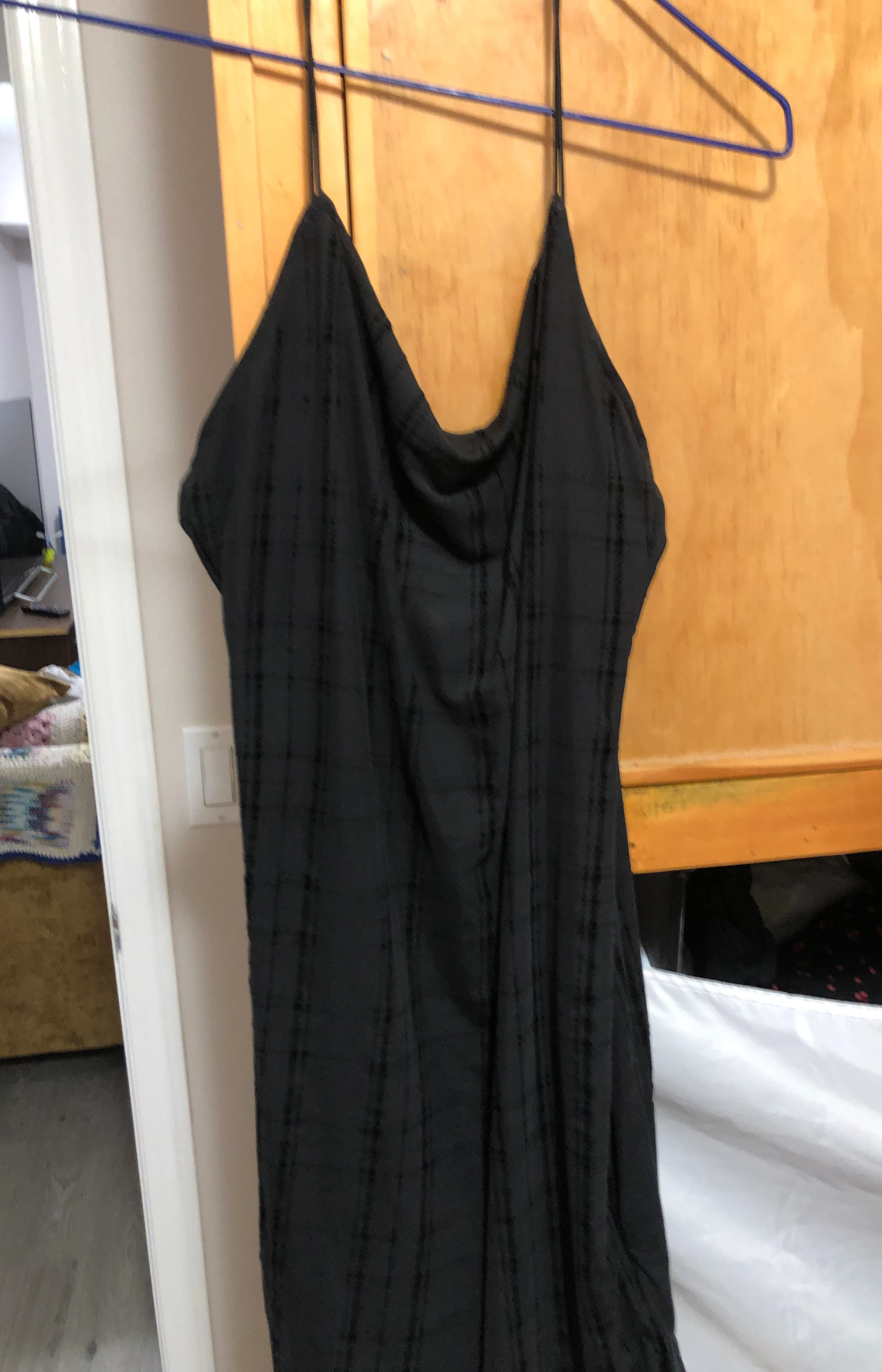H&M Black Plaid Slip Dress