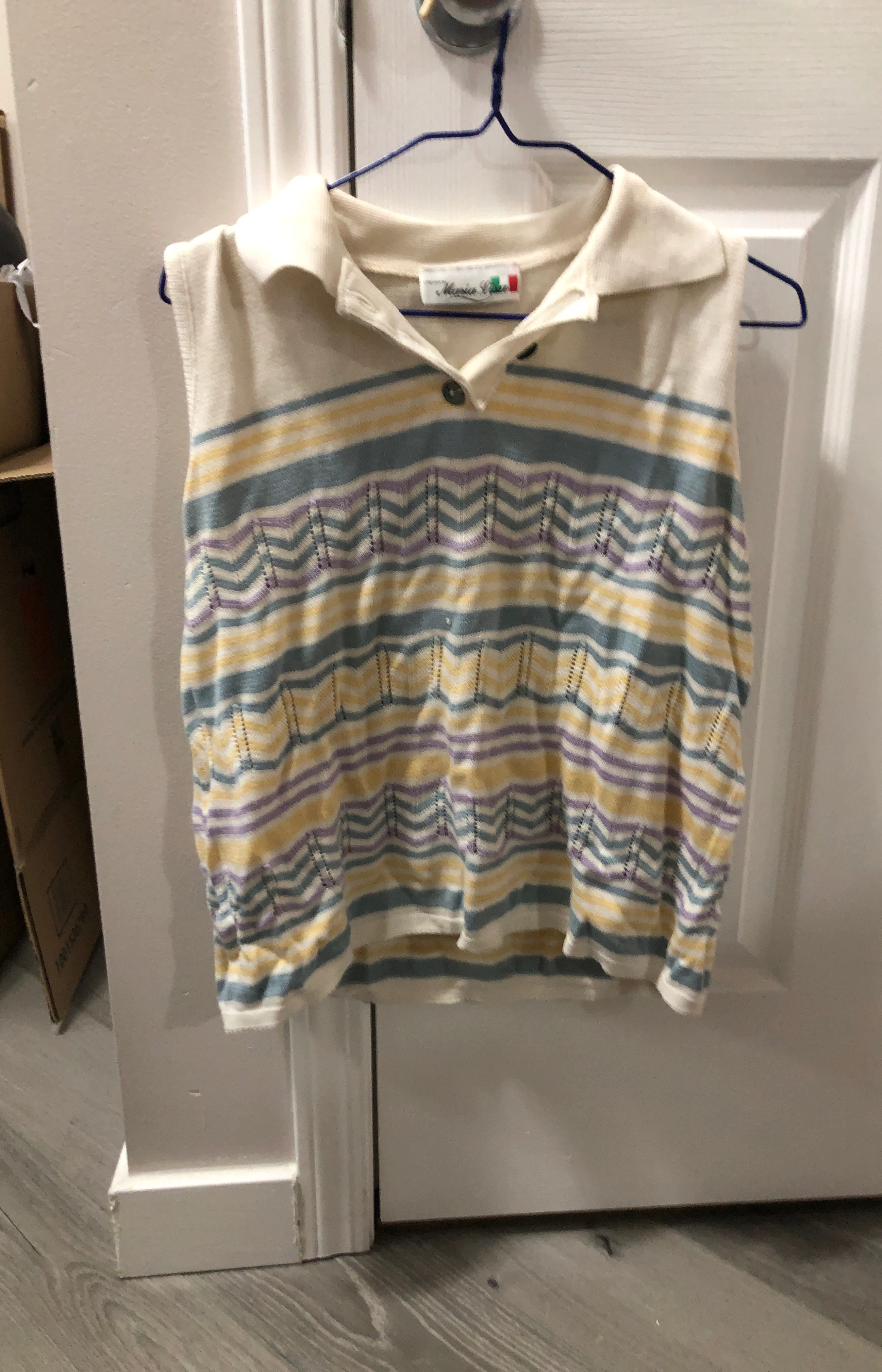 Maria Lisa Sleeveless Collared Sweater