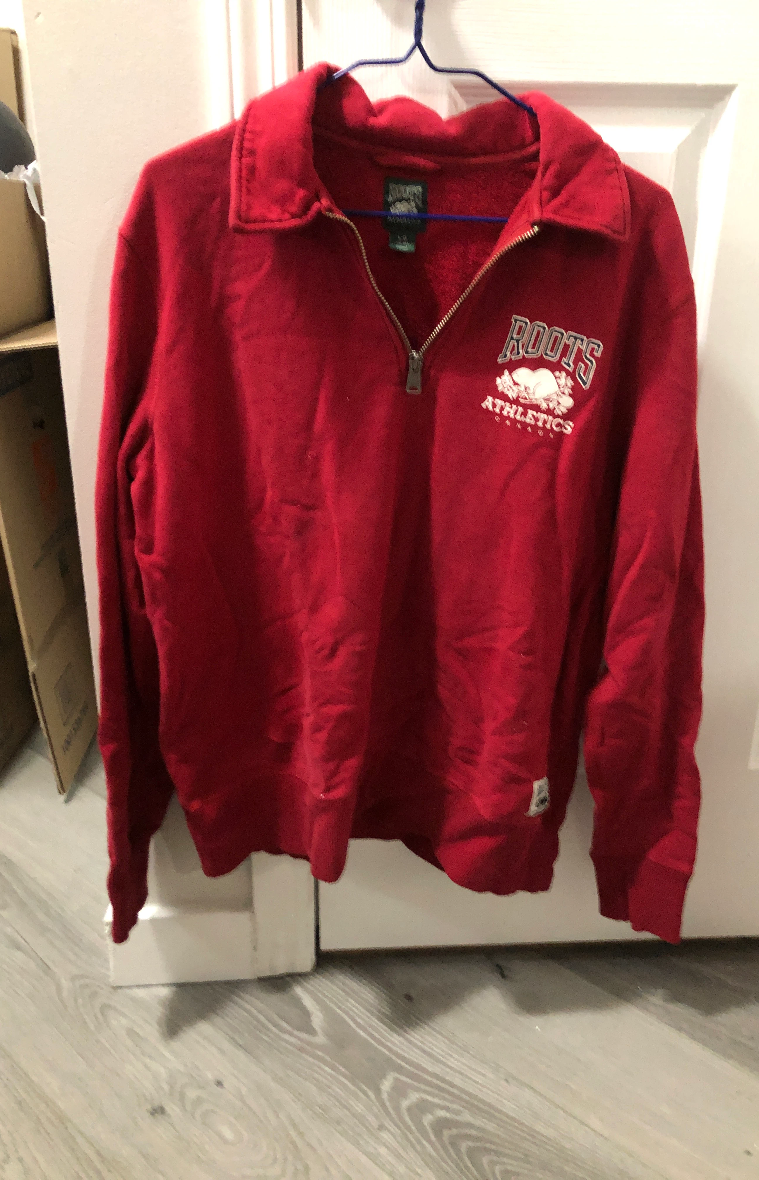 Roots Athletics Red 1/4 Zip Sweatshirt