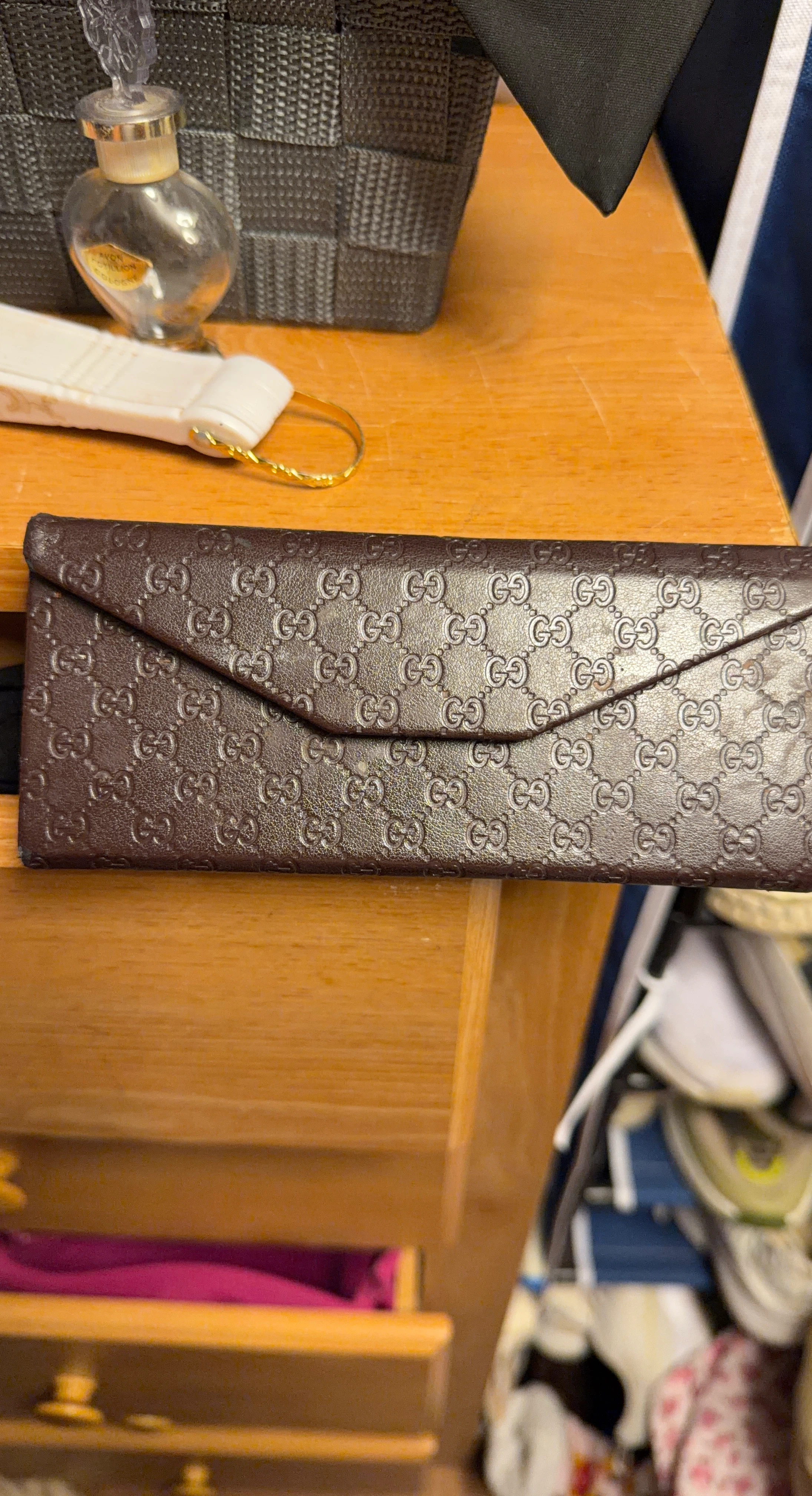 Gucci Brown GG Monogram Eyeglasses Case