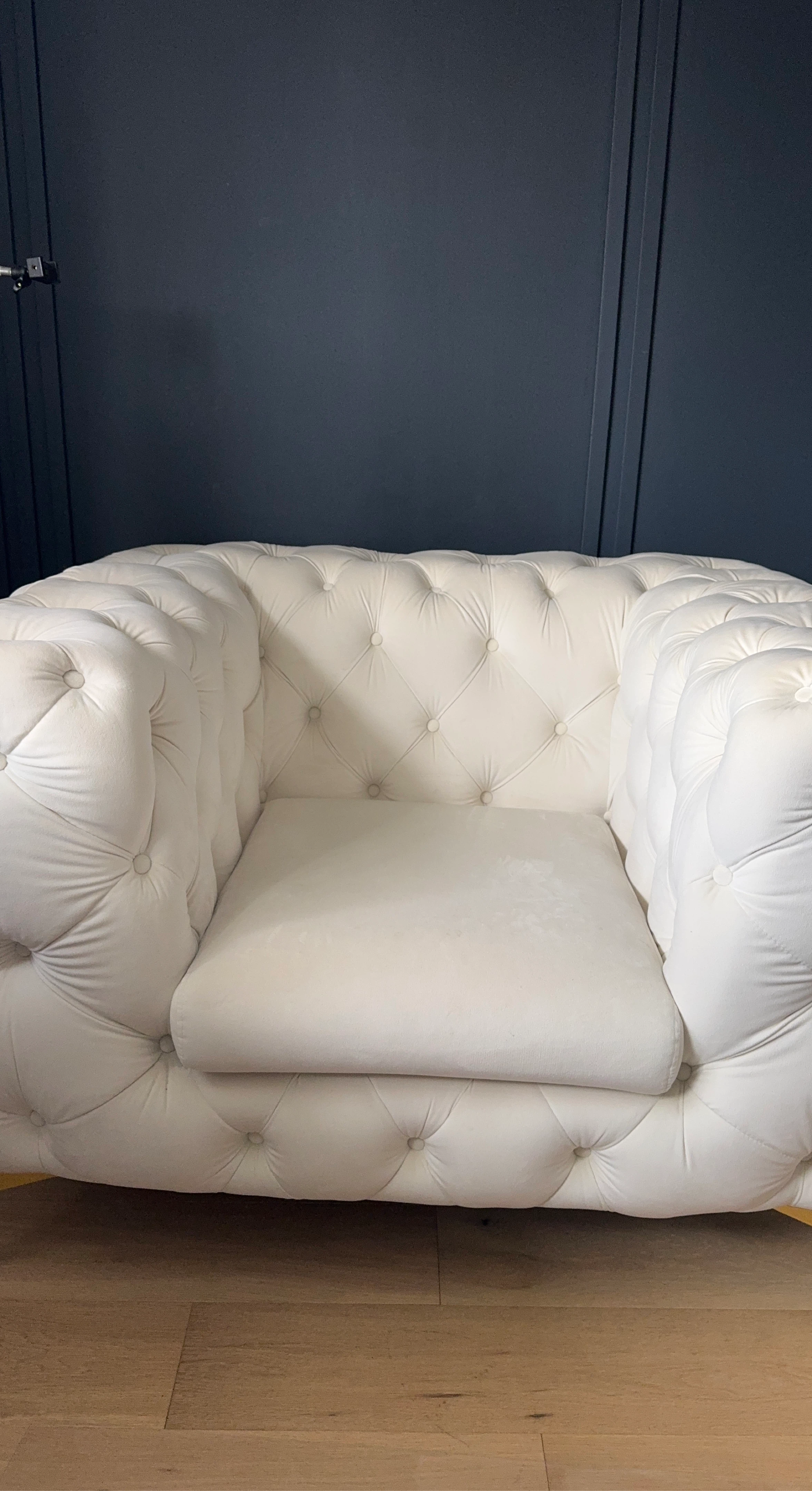 White Tufted Accent Chair