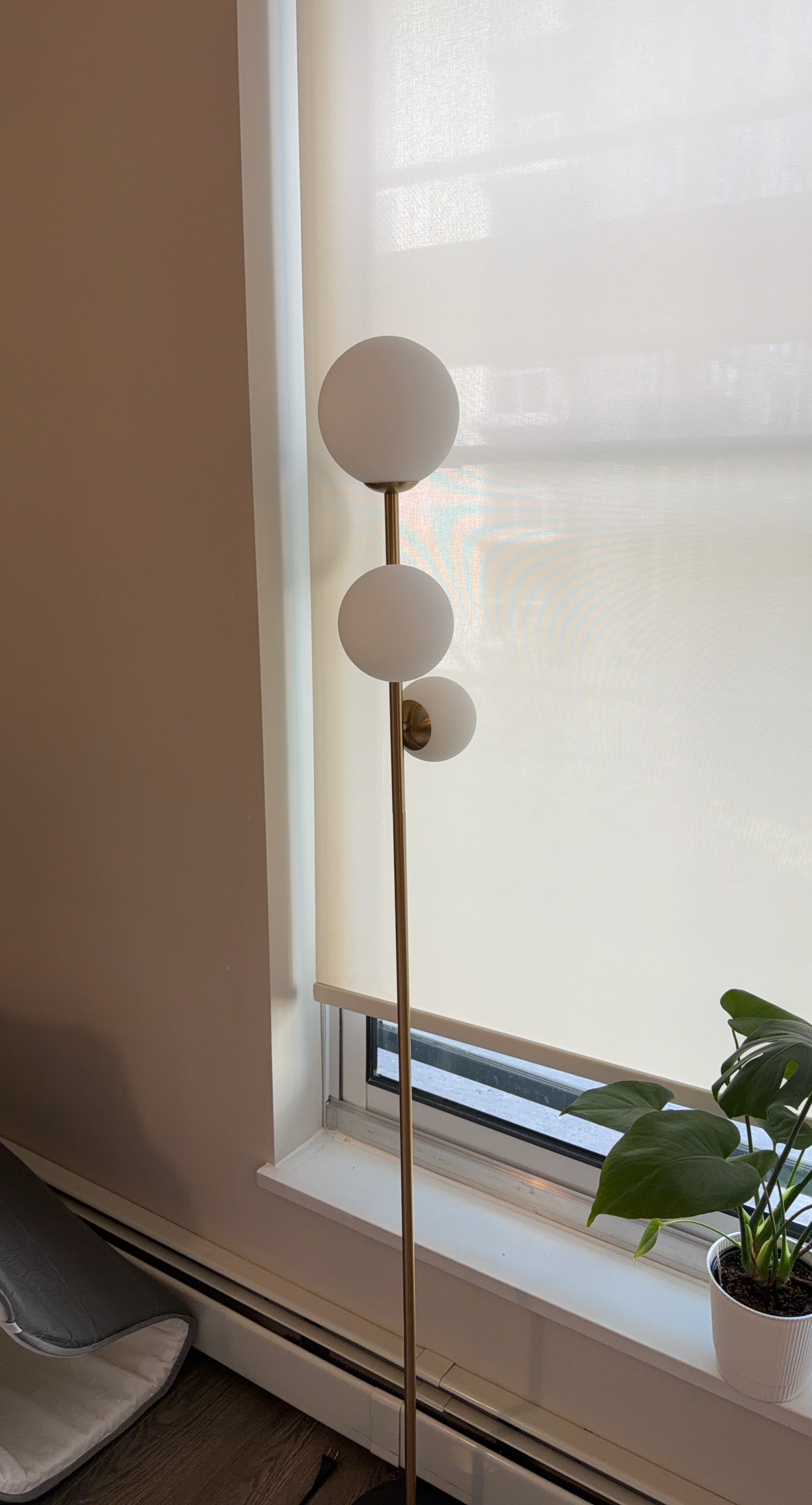 Modern Floor Lamp with 3 White Globes