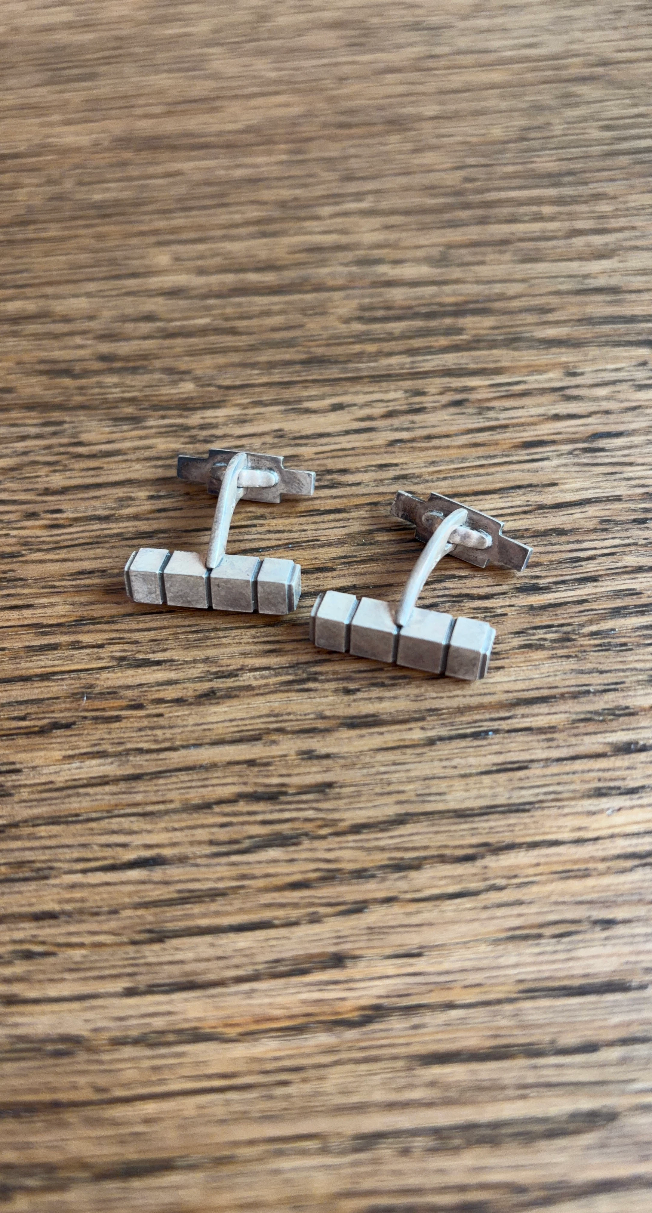 Vintage Georg Jensen Sterling Silver Bar Cufflinks