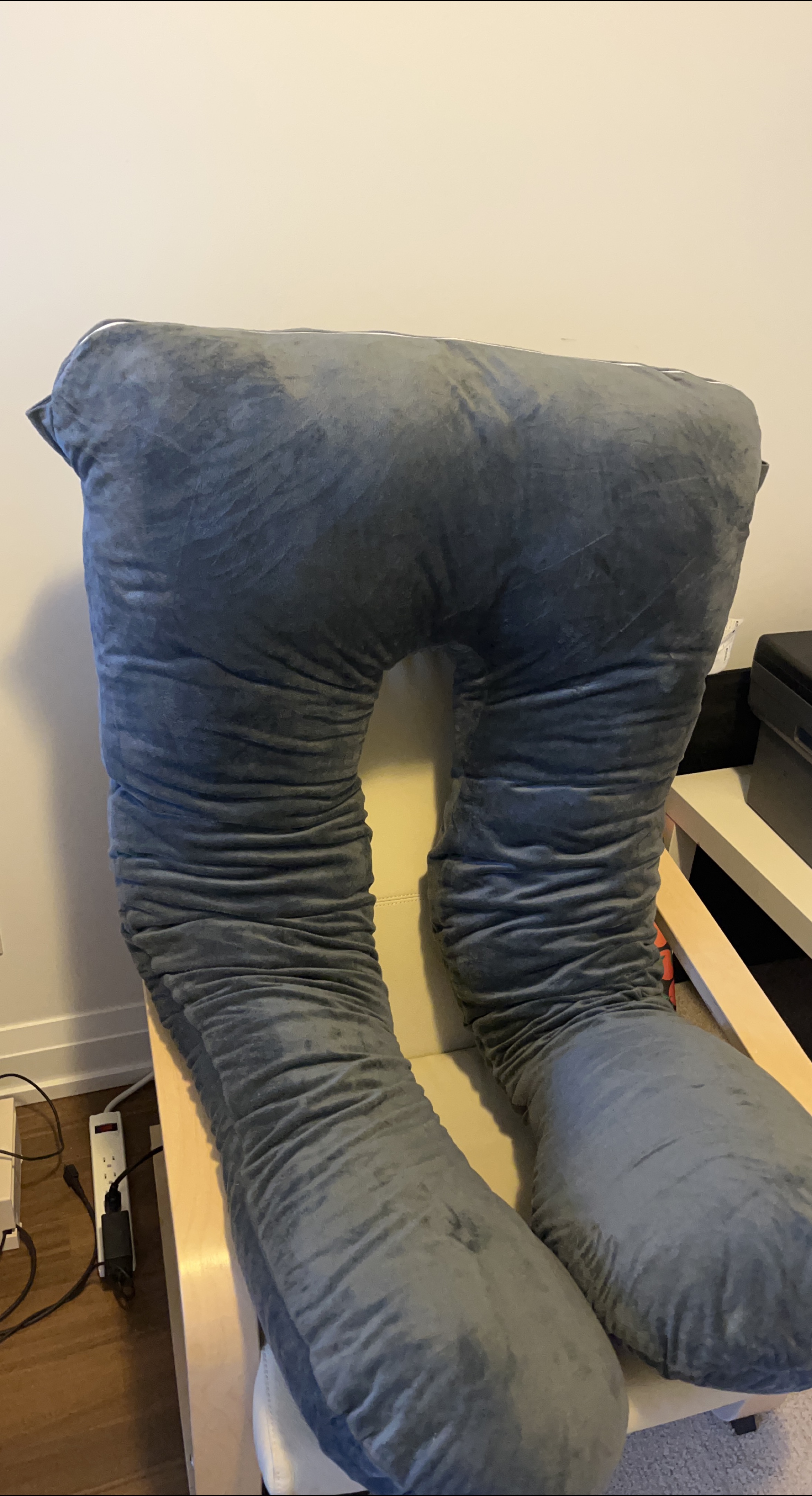 Grey U-Shaped Full Body Pillow