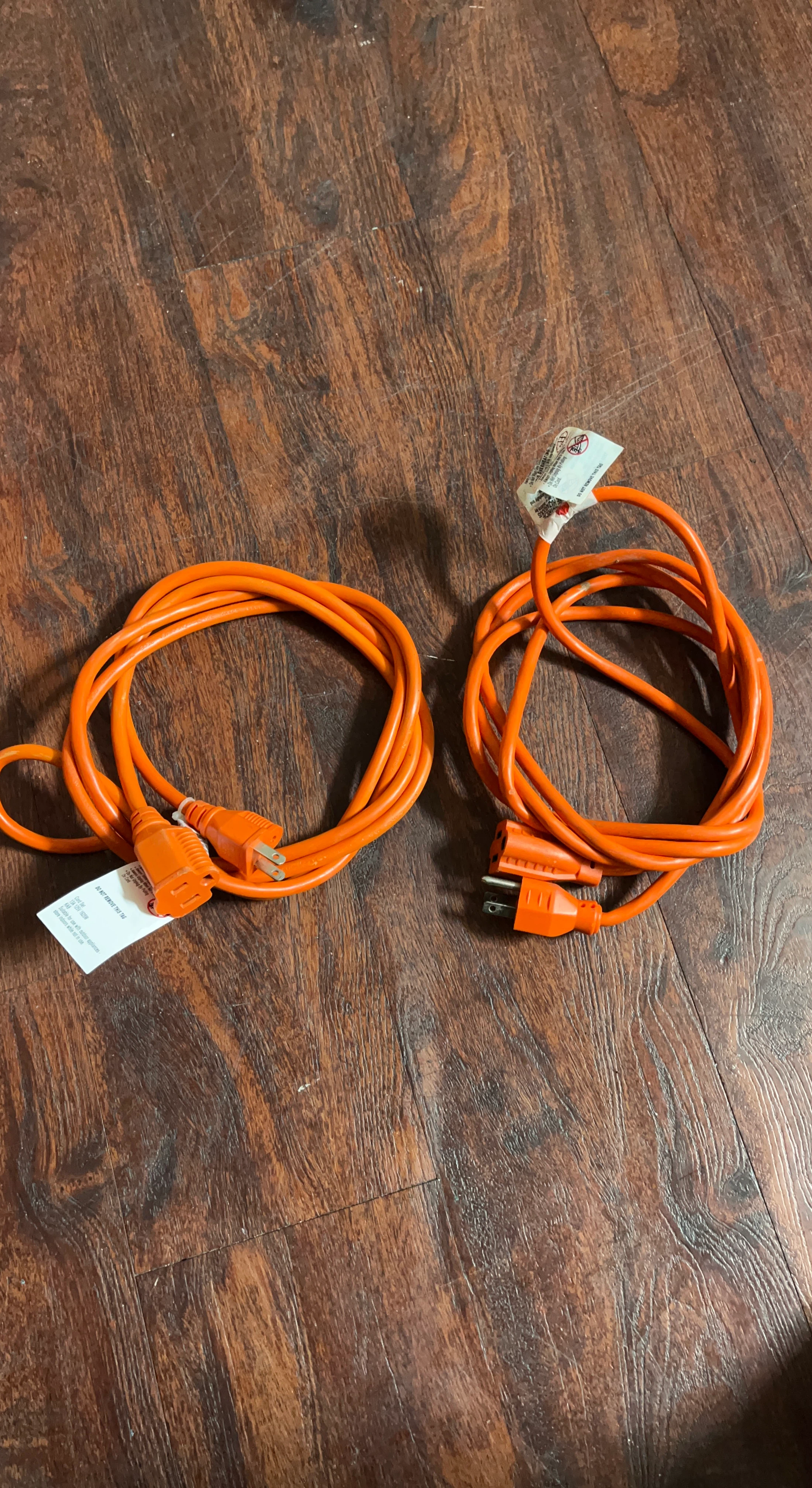 2 Orange Extension Cords