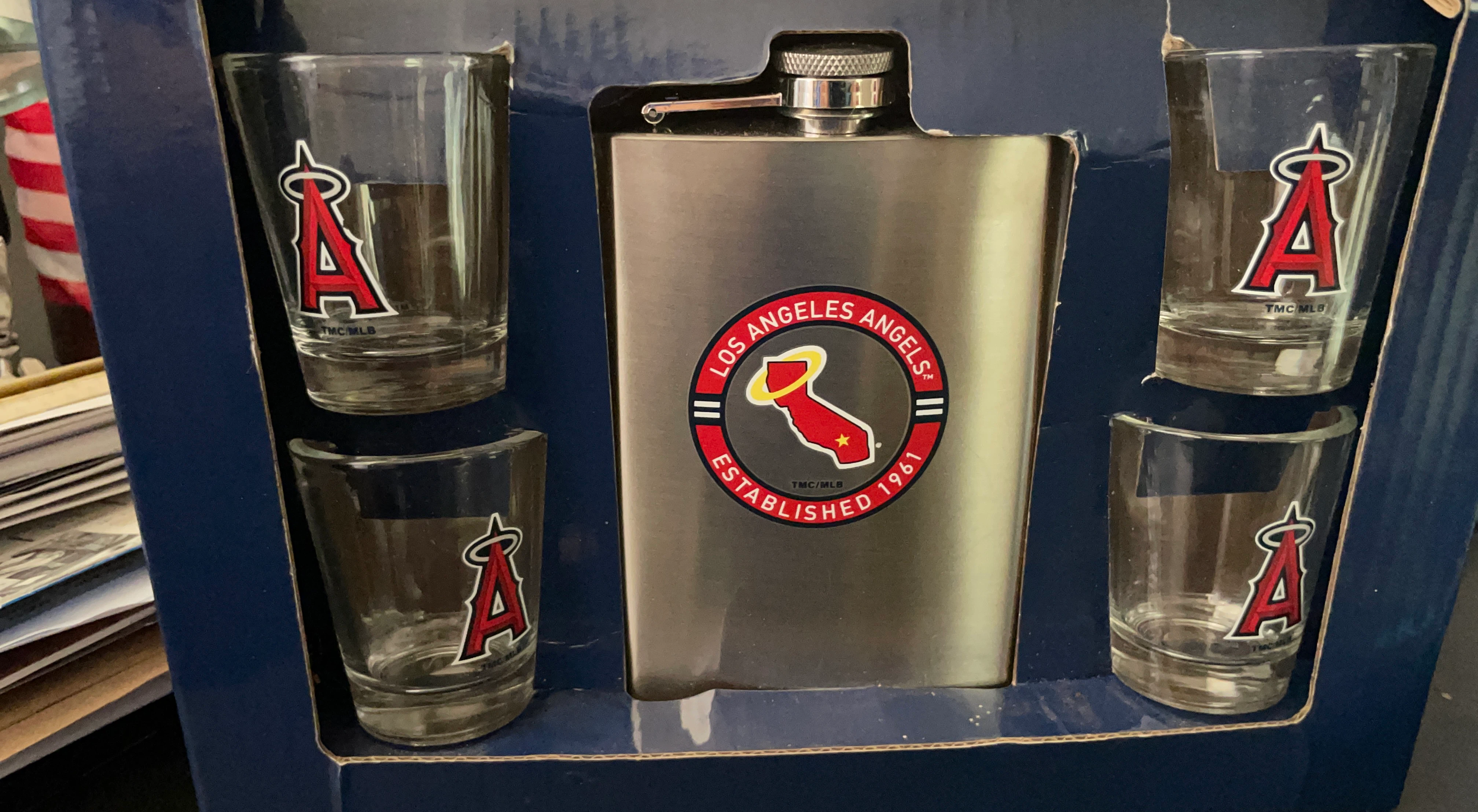Los Angeles Angels Flask and Shot Glass Set