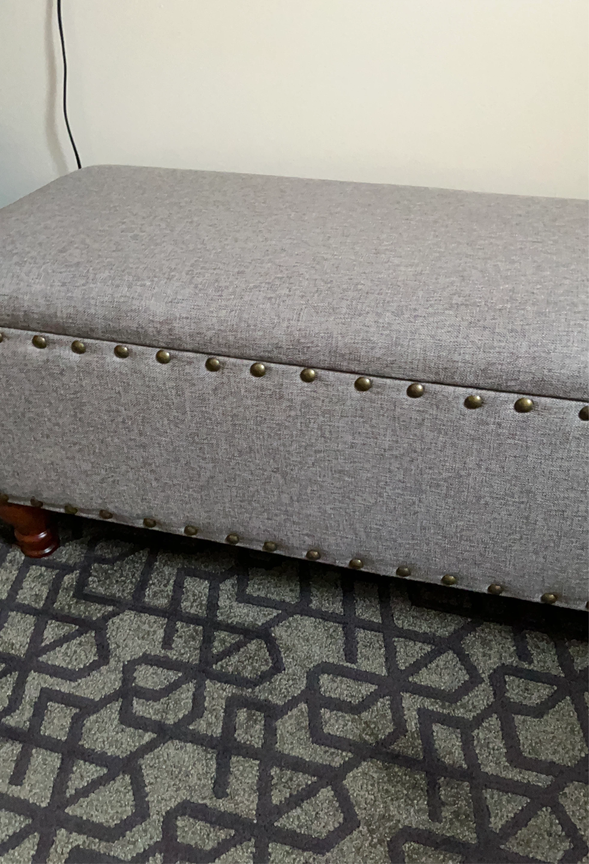 Gray Storage Ottoman Bench