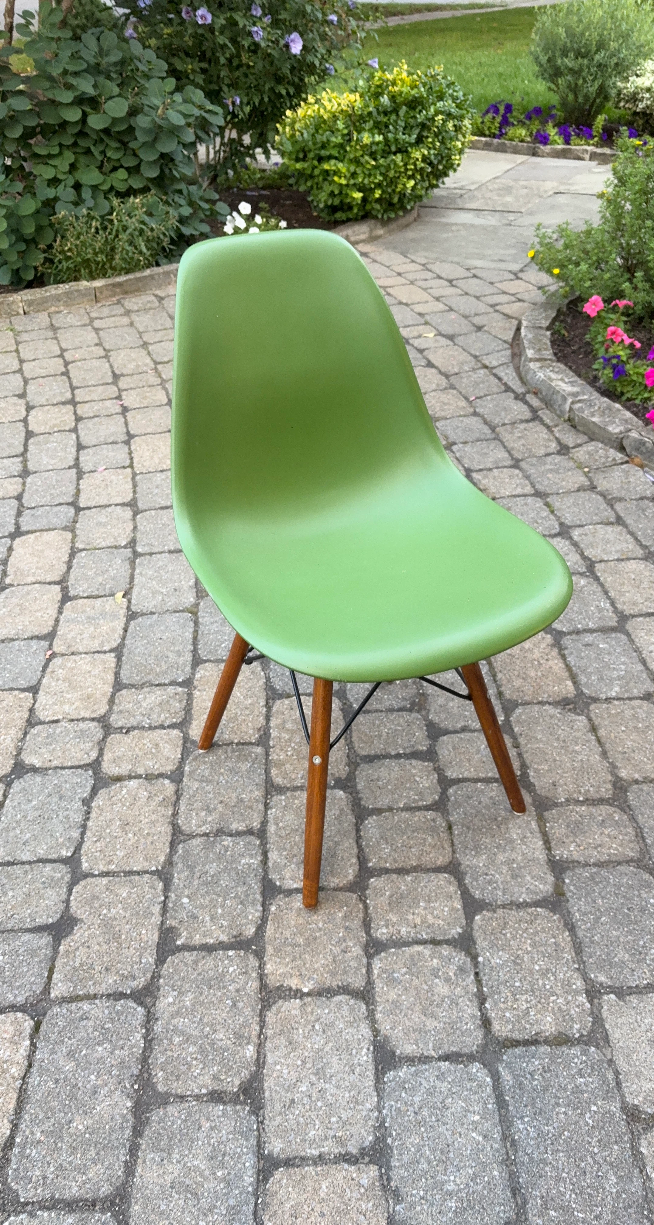 Green Eames Style Side Chair