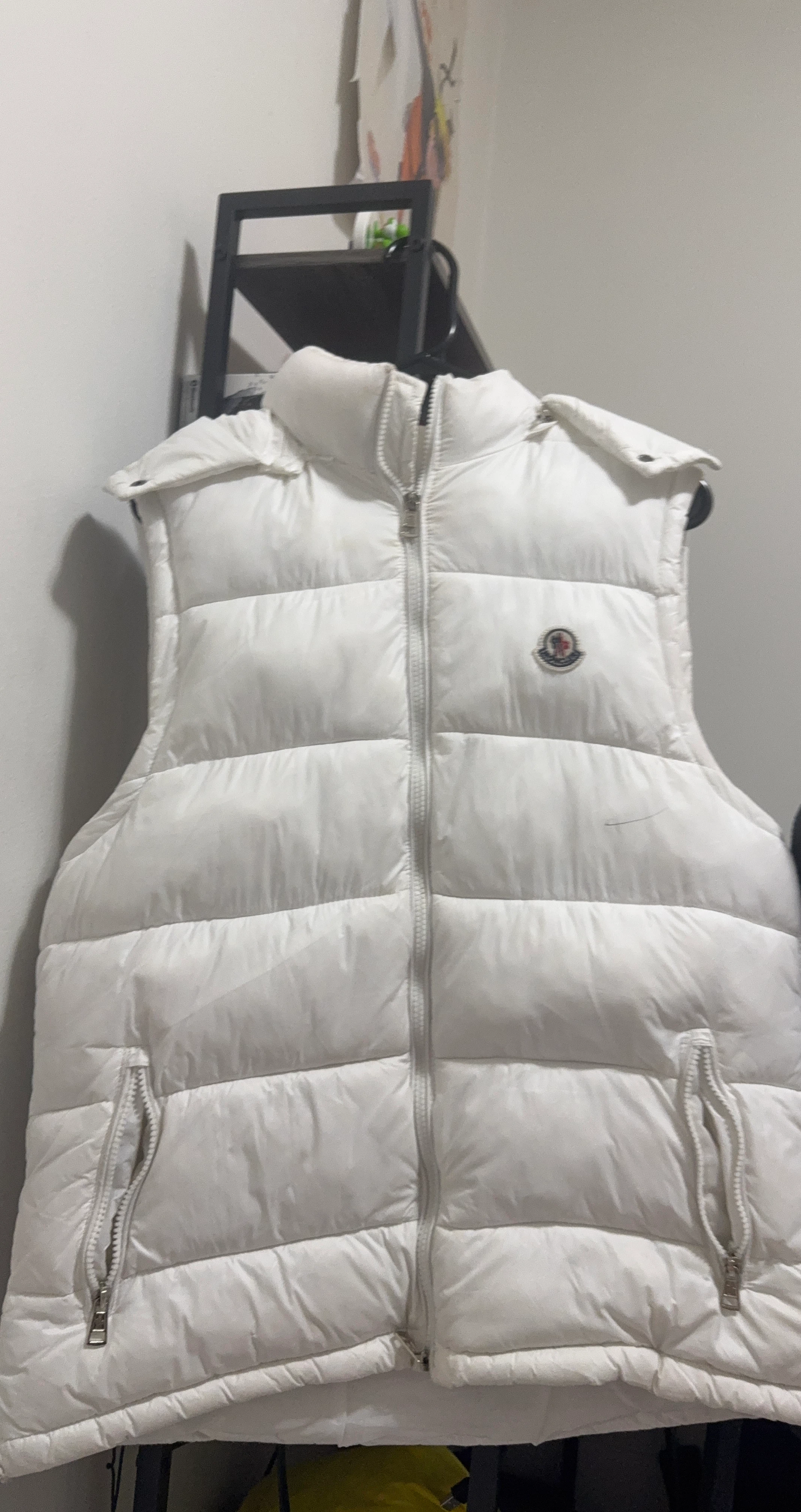Moncler White Puffer Vest