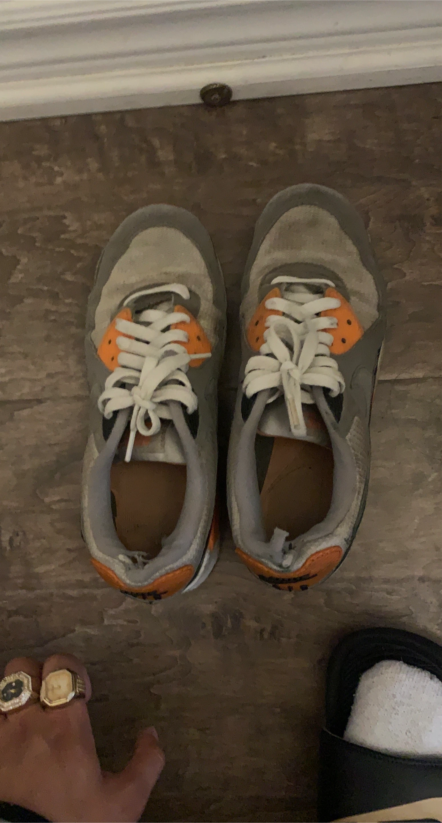 Nike Air Max 90 Grey Orange Sneakers