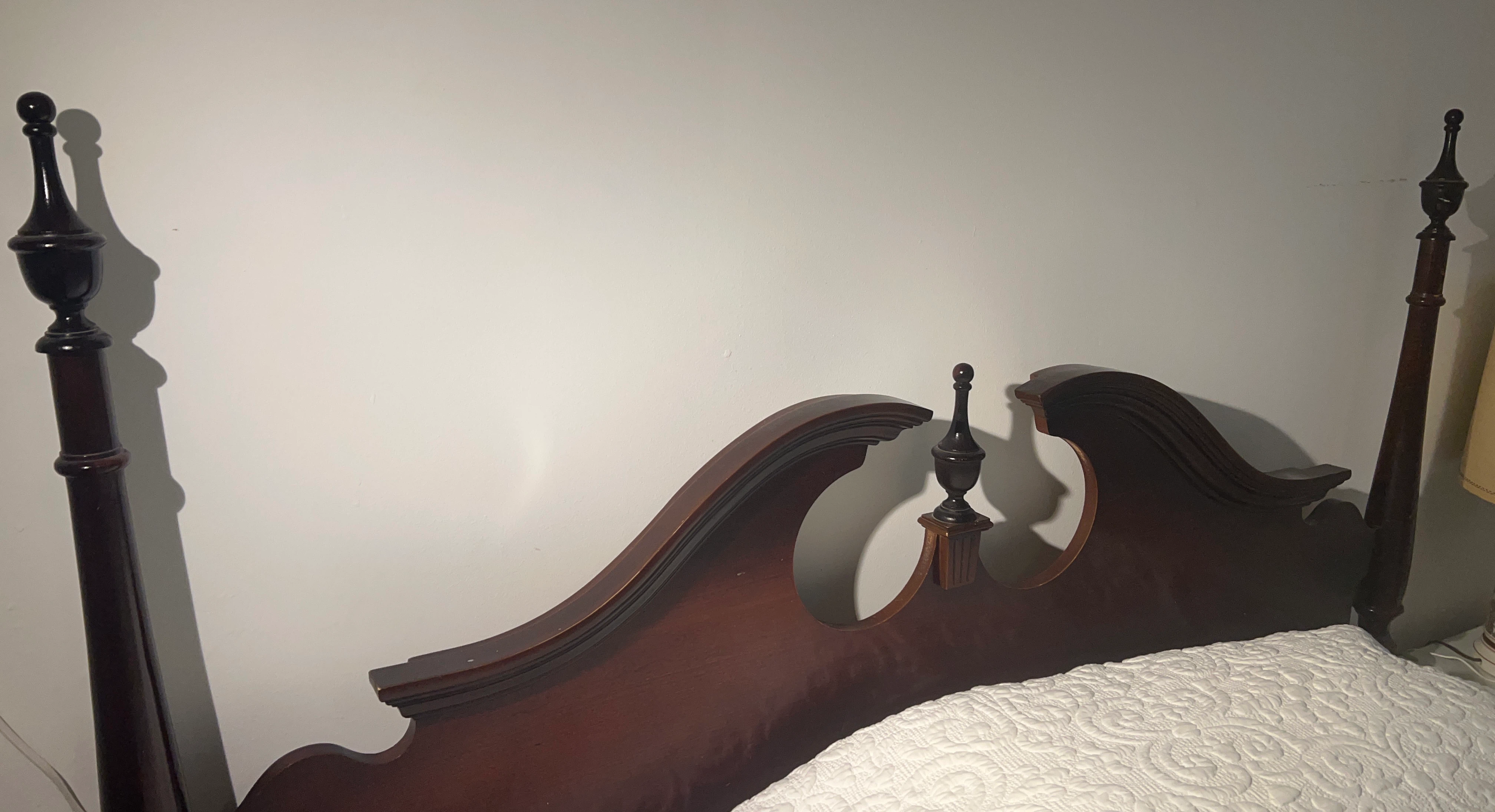 Four Poster Bed Frame - Dark Wood