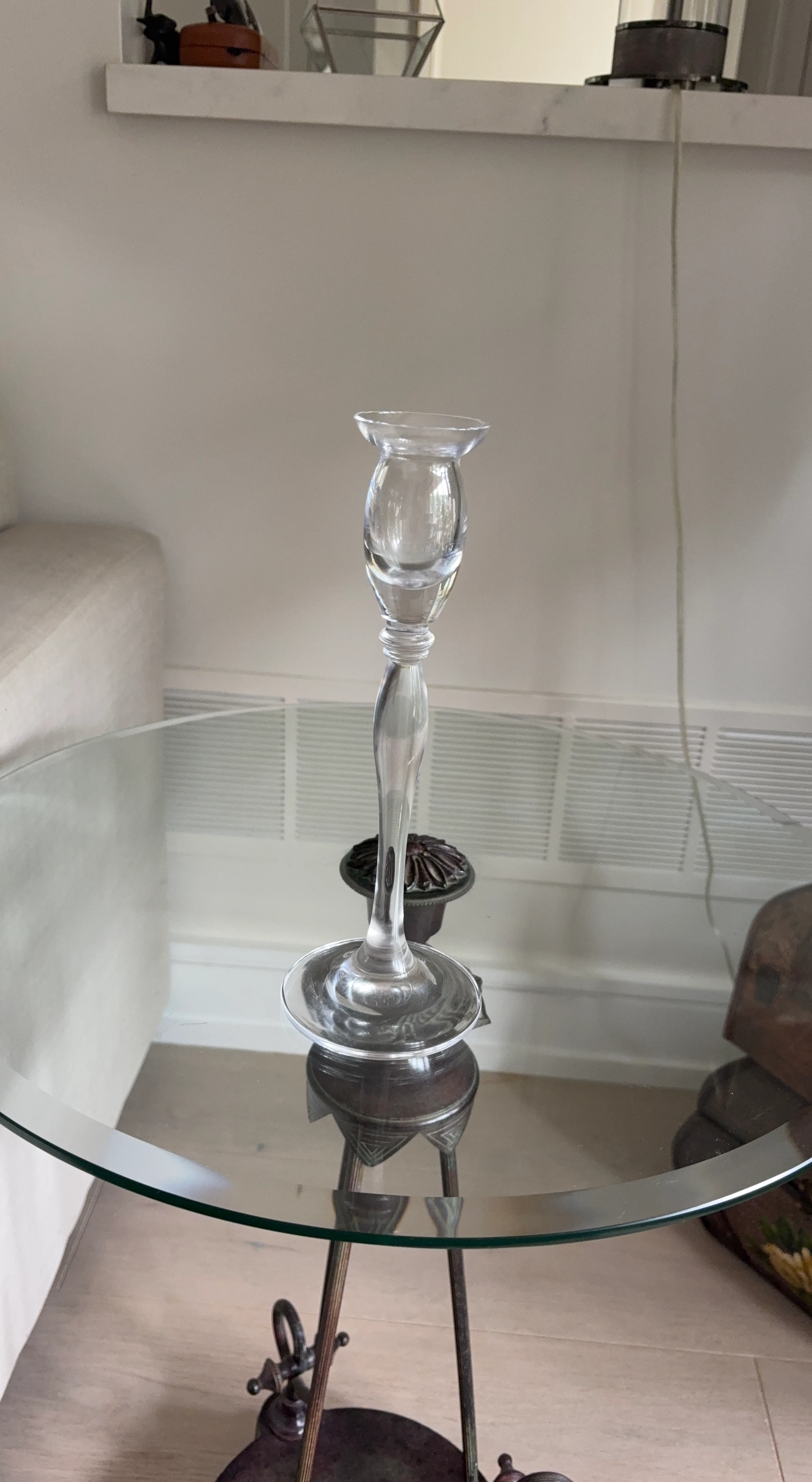Clear Glass Candlestick Holder
