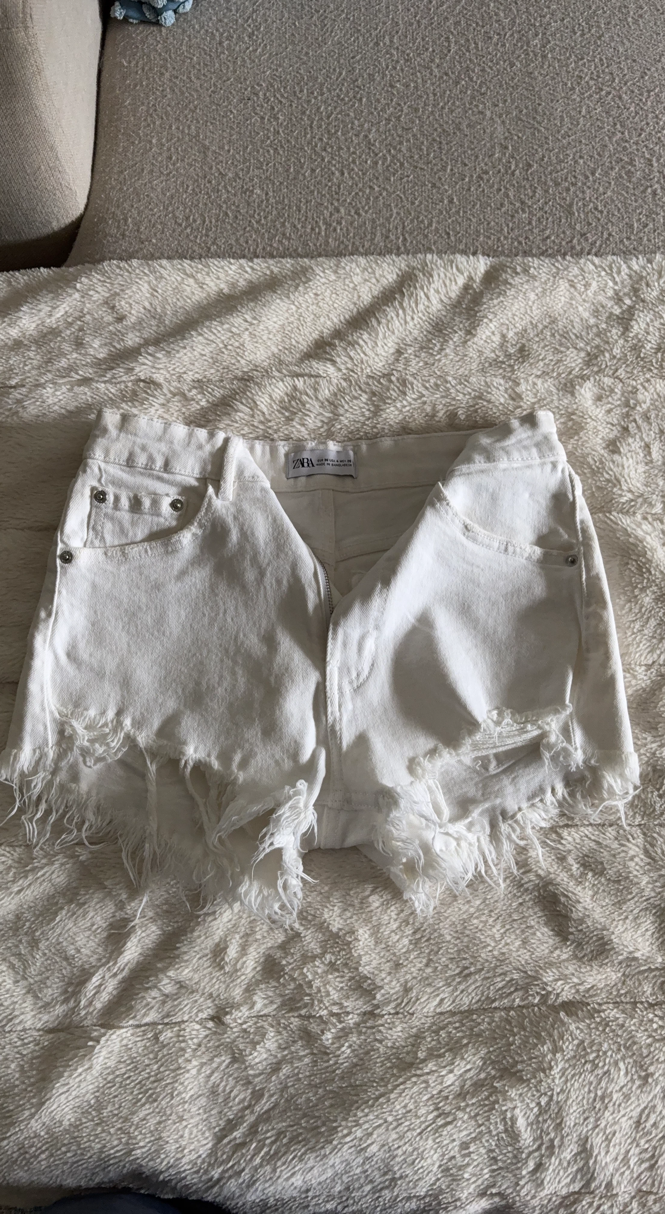 White Denim Cutoff Shorts