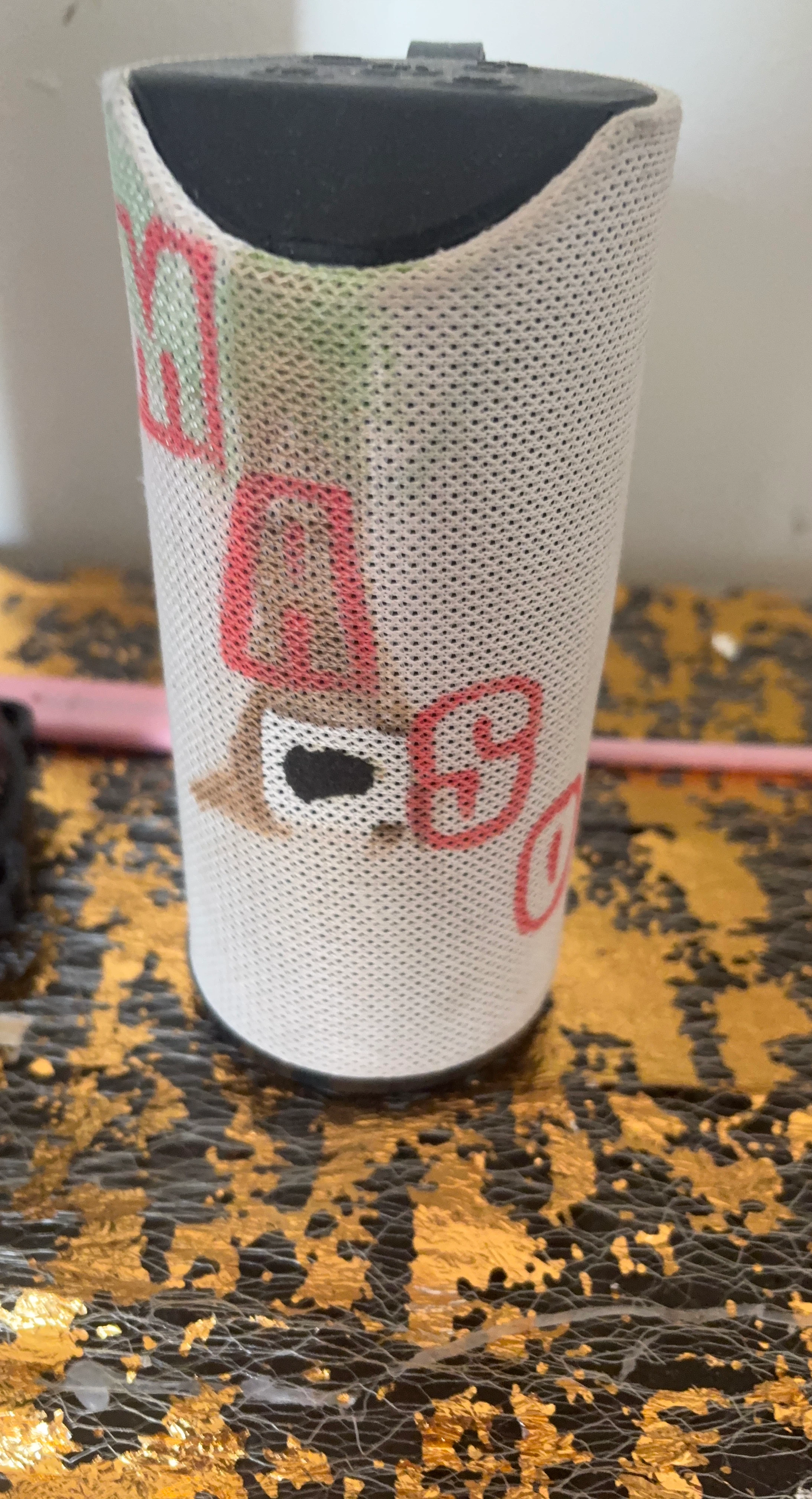 Portable Bluetooth Speaker with White Mesh