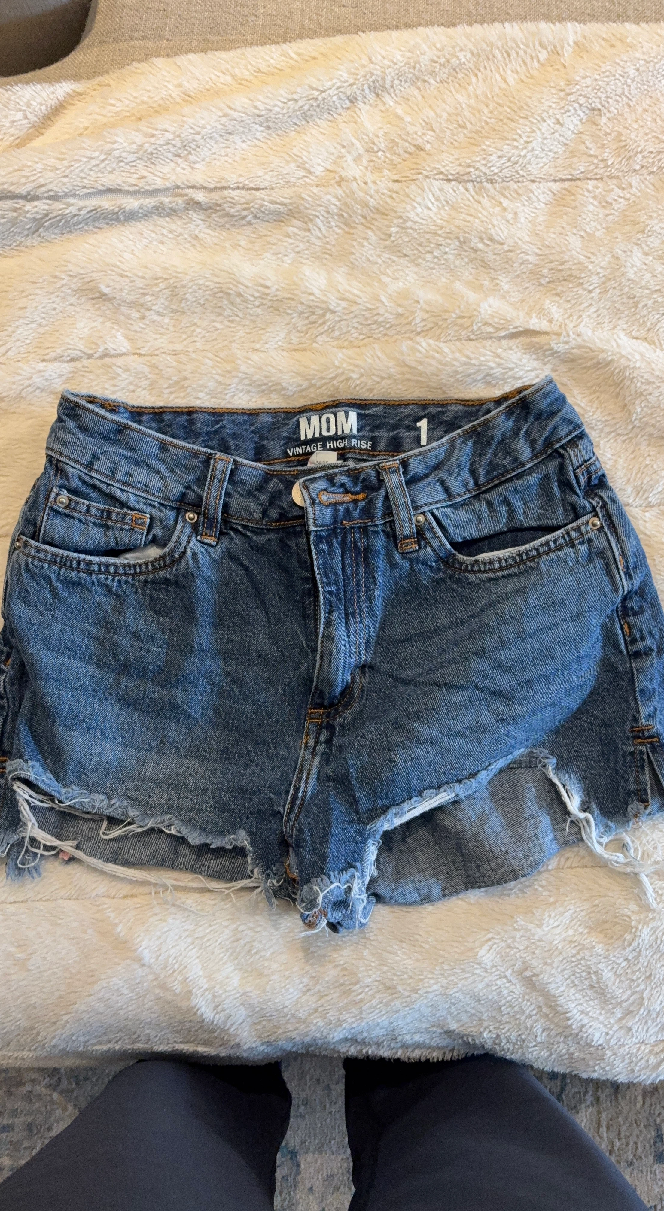 MOM Vintage High Rise Denim Shorts Size 1