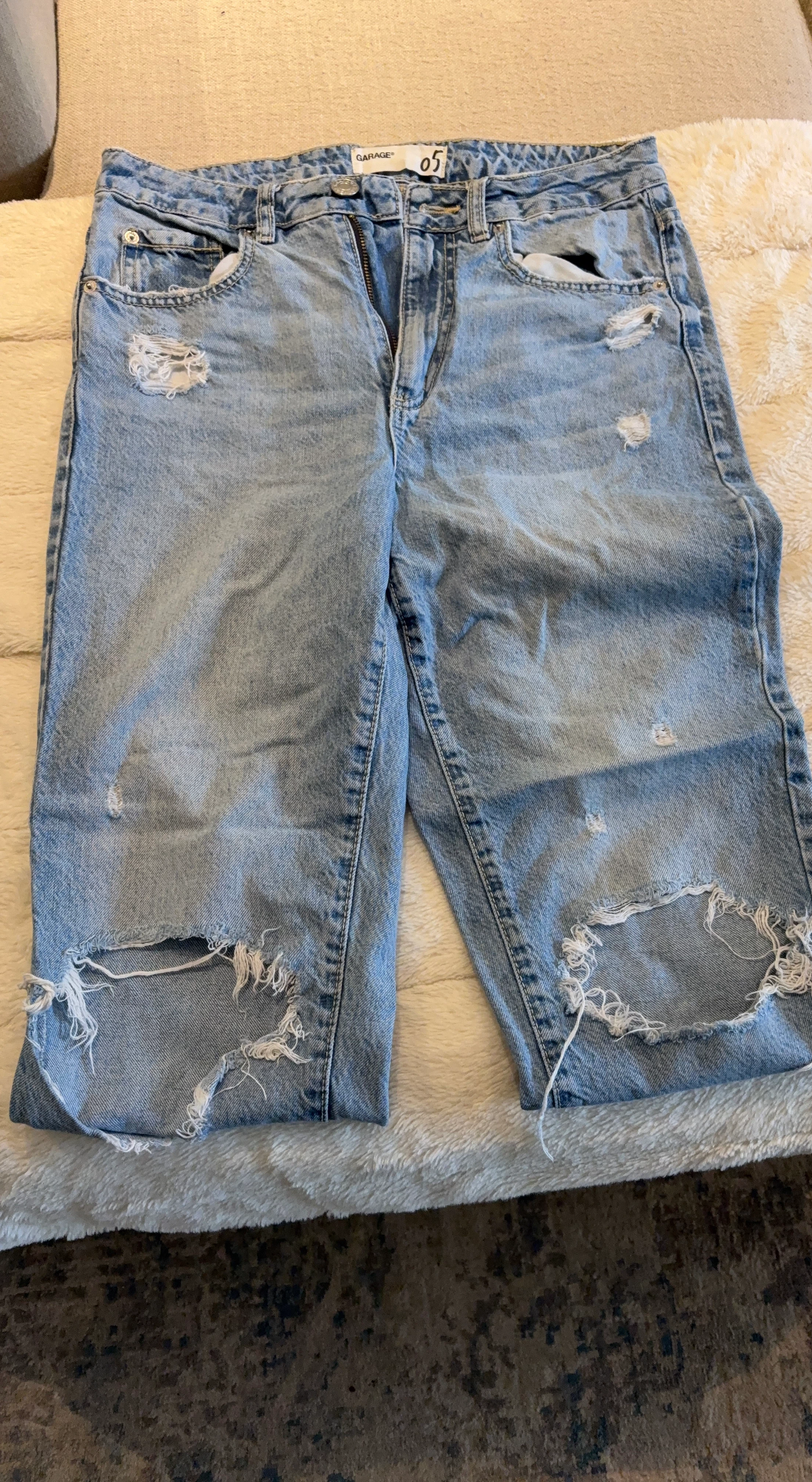 Garage Distressed Light Wash Denim Jeans