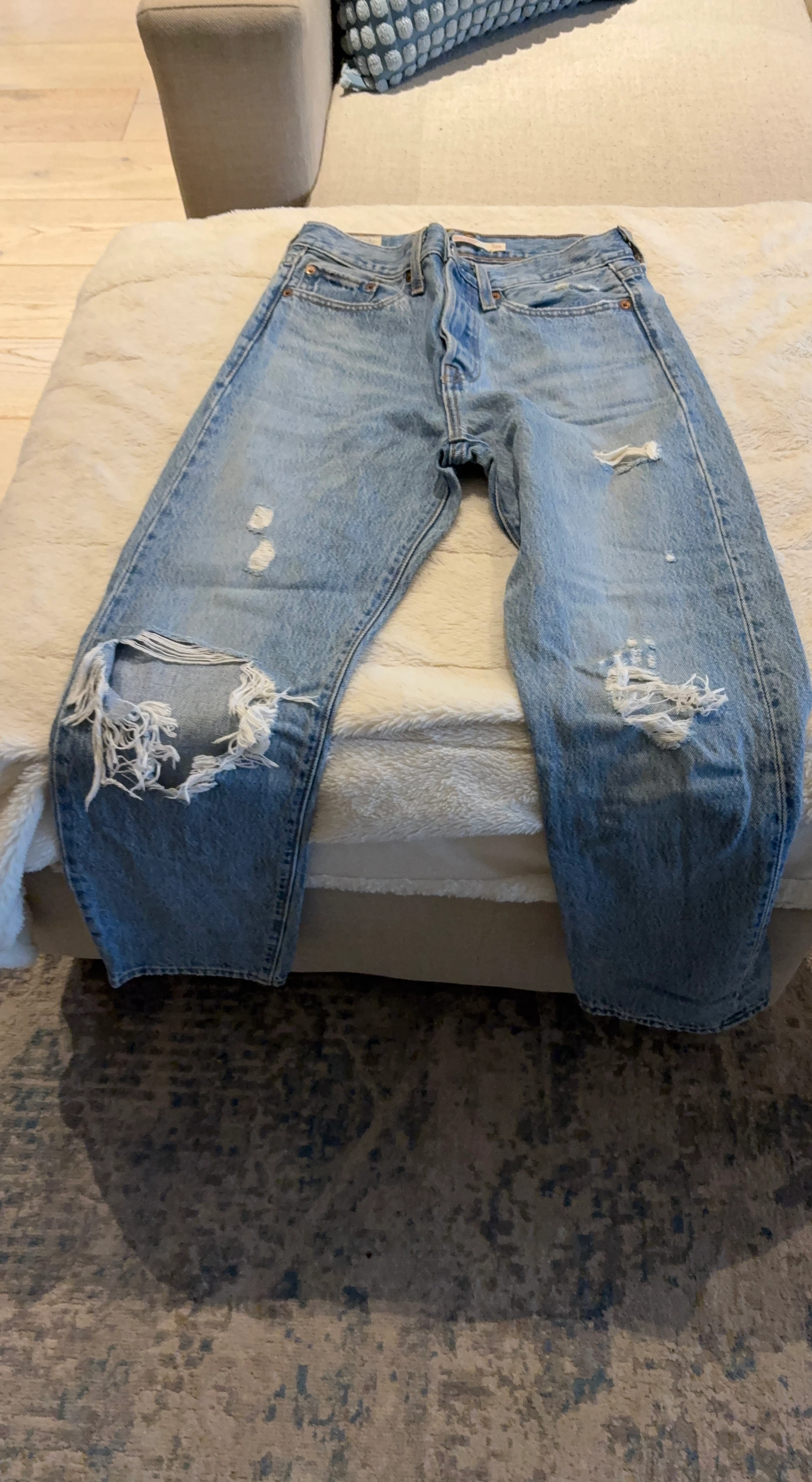 Levi's Light Wash Distressed Denim Jeans