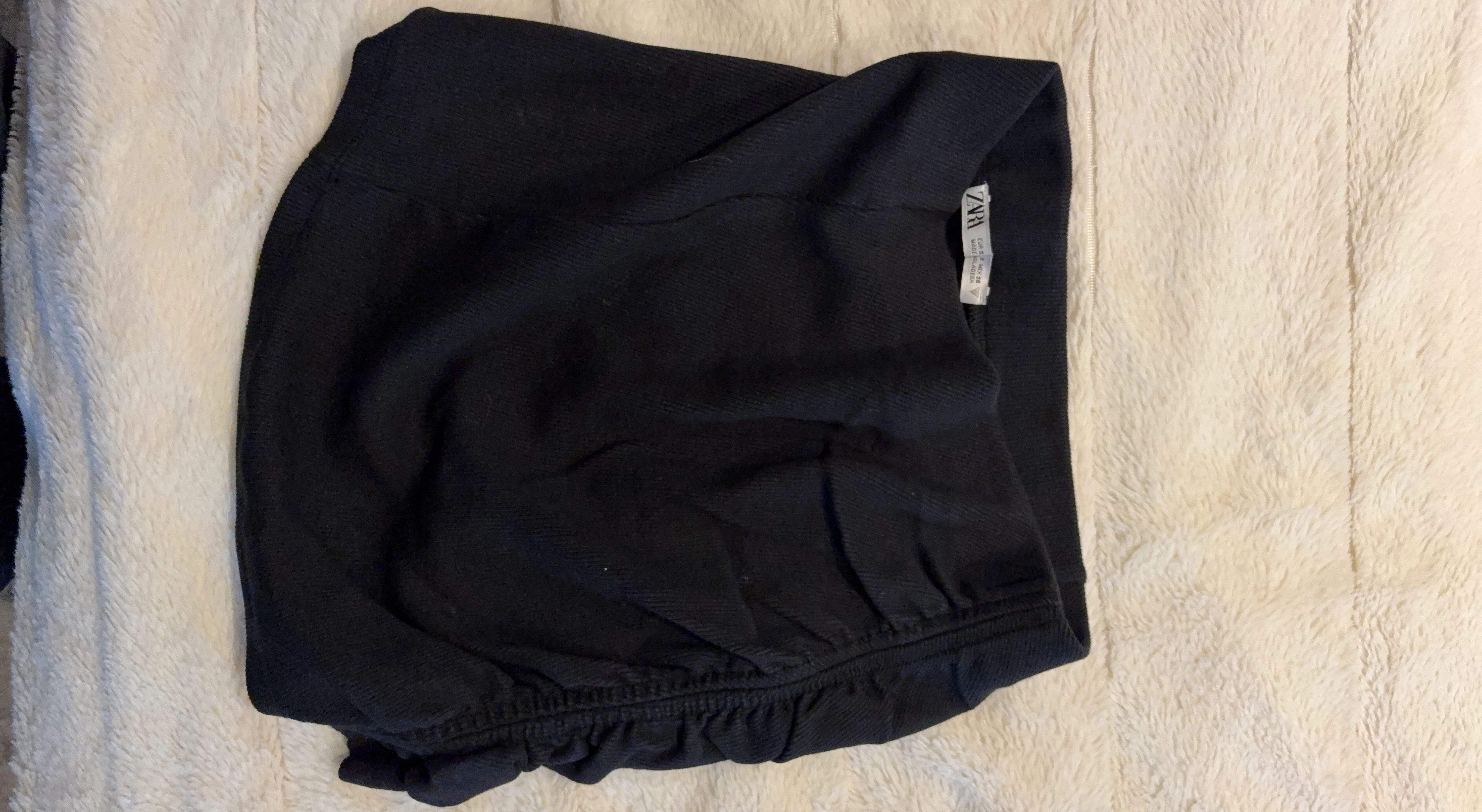 ZARA Black Ribbed Tube Top