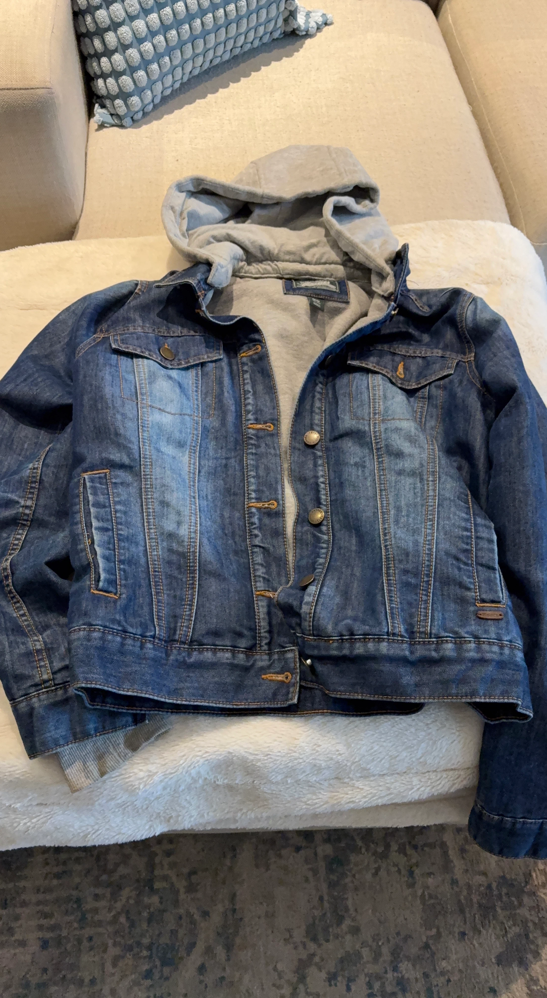 Faded Glory Denim Jacket with Hood