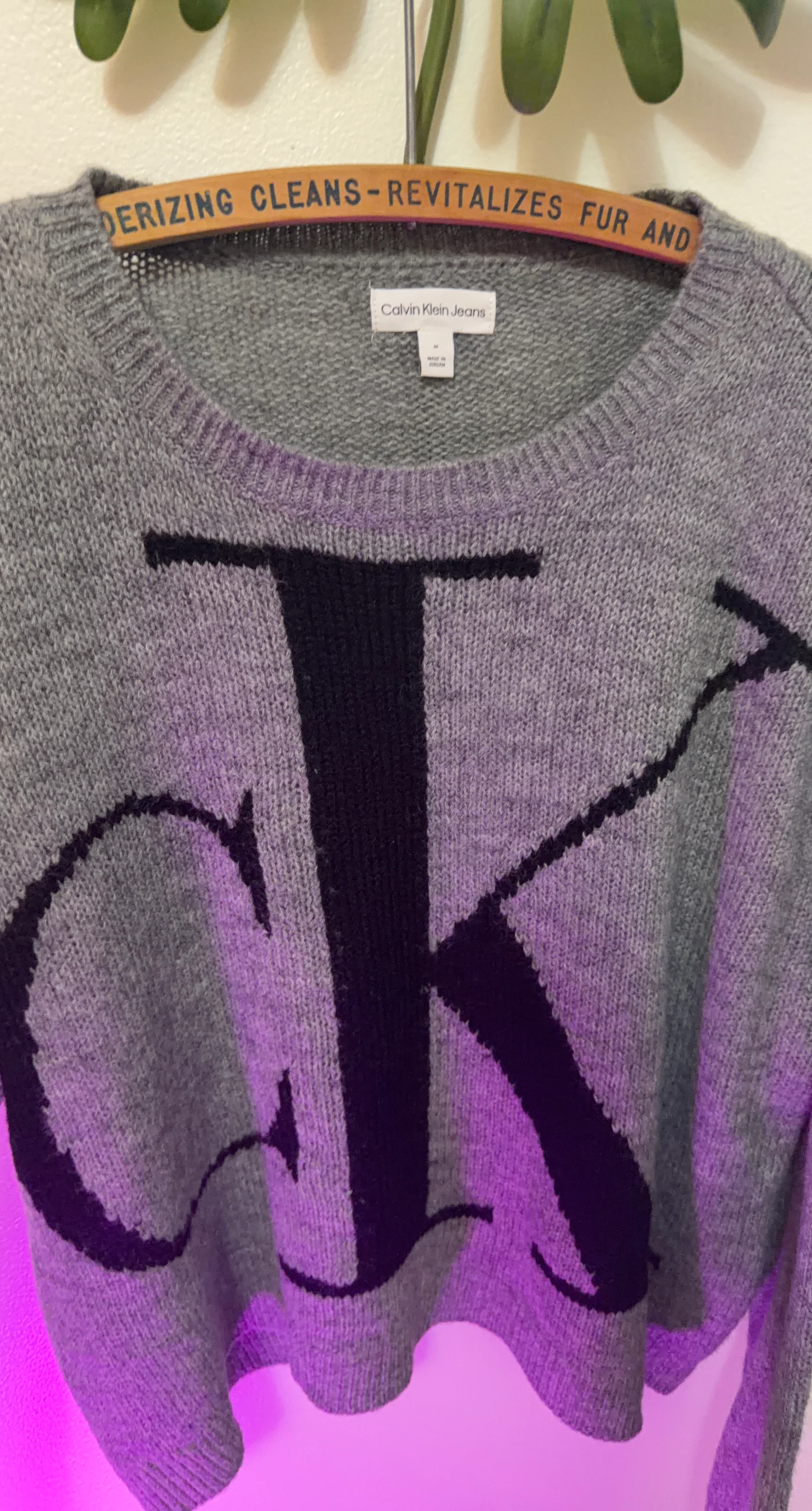 Calvin Klein Jeans Grey CK Logo Knit Sweater - photo 2