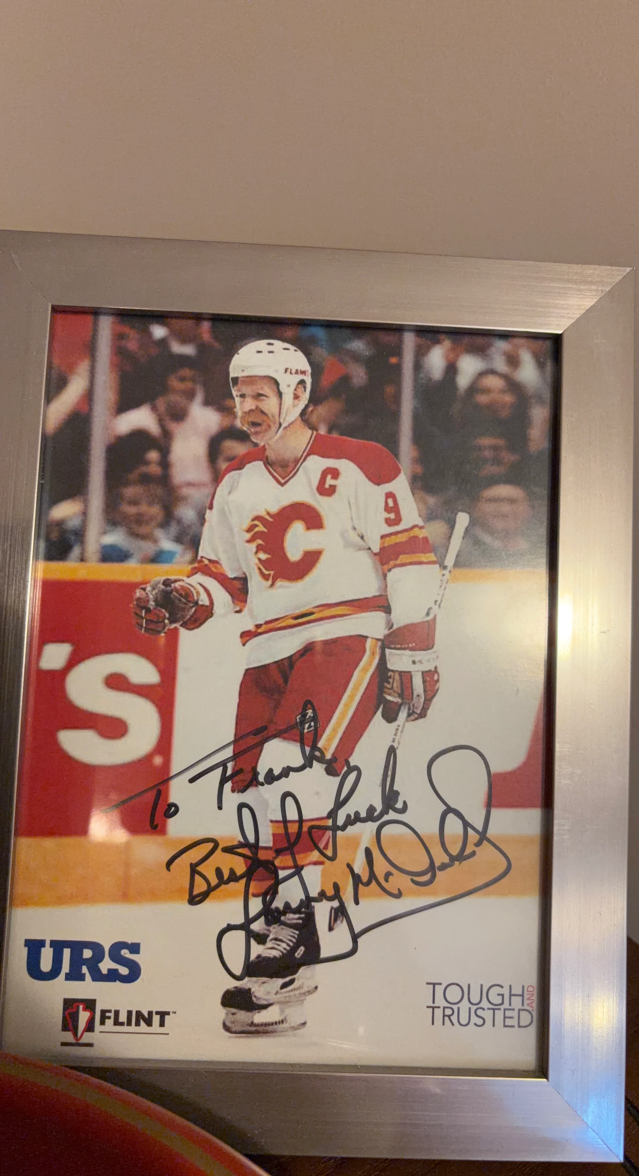 Framed Calgary Flames Hockey Photo with Autographs