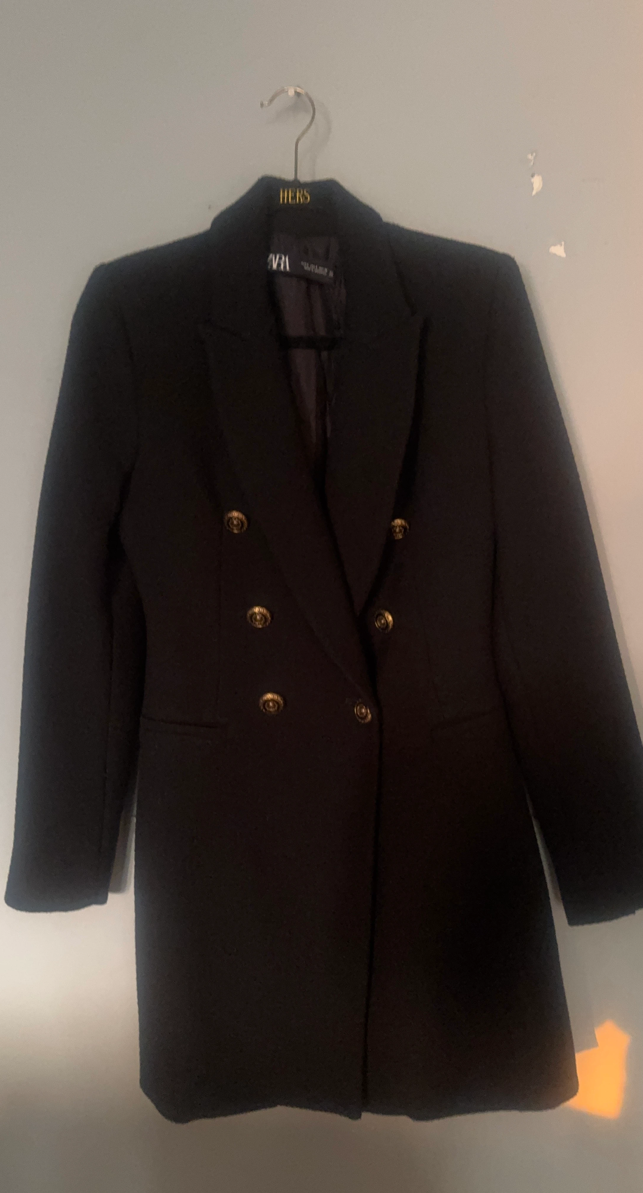 Zara Black Double-Breasted Blazer Dress
