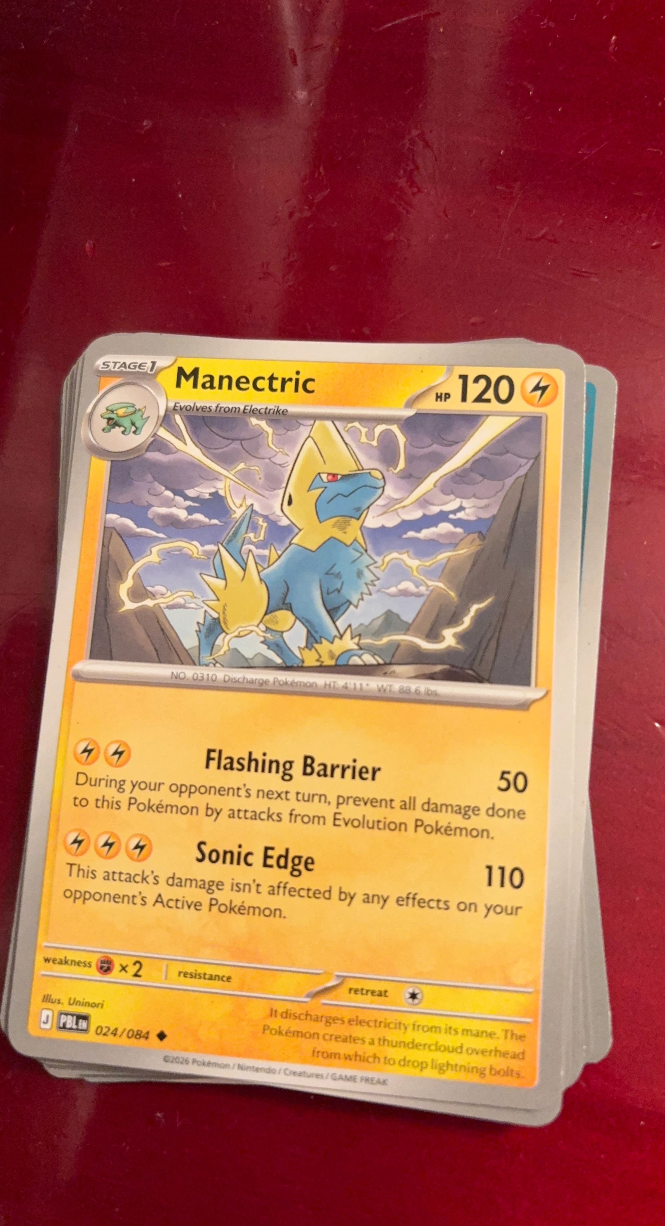 Manectric Stage 1 Pokémon Card 024/084