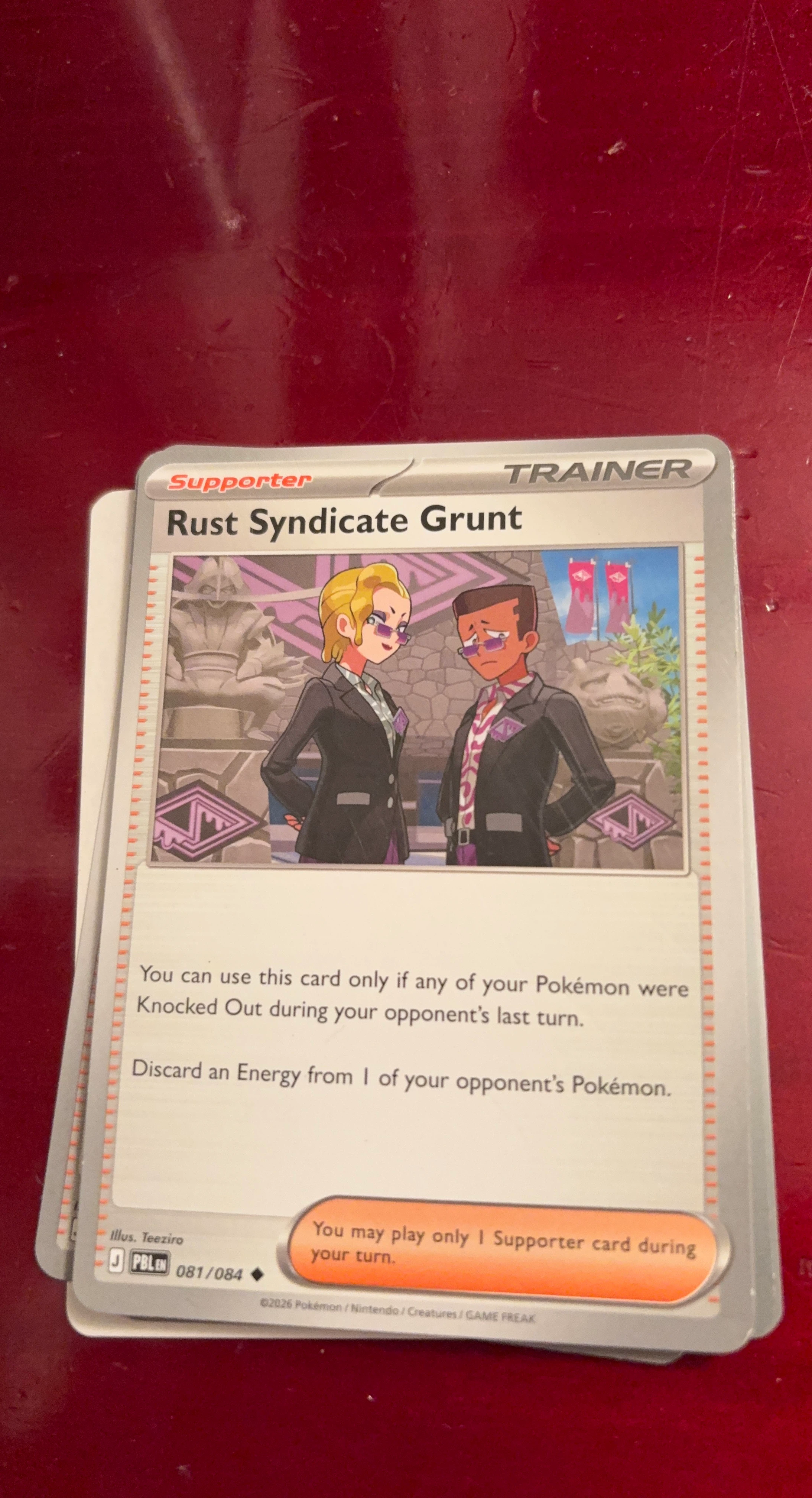 Pokemon TCG Rust Syndicate Grunt Trainer Card 081/084