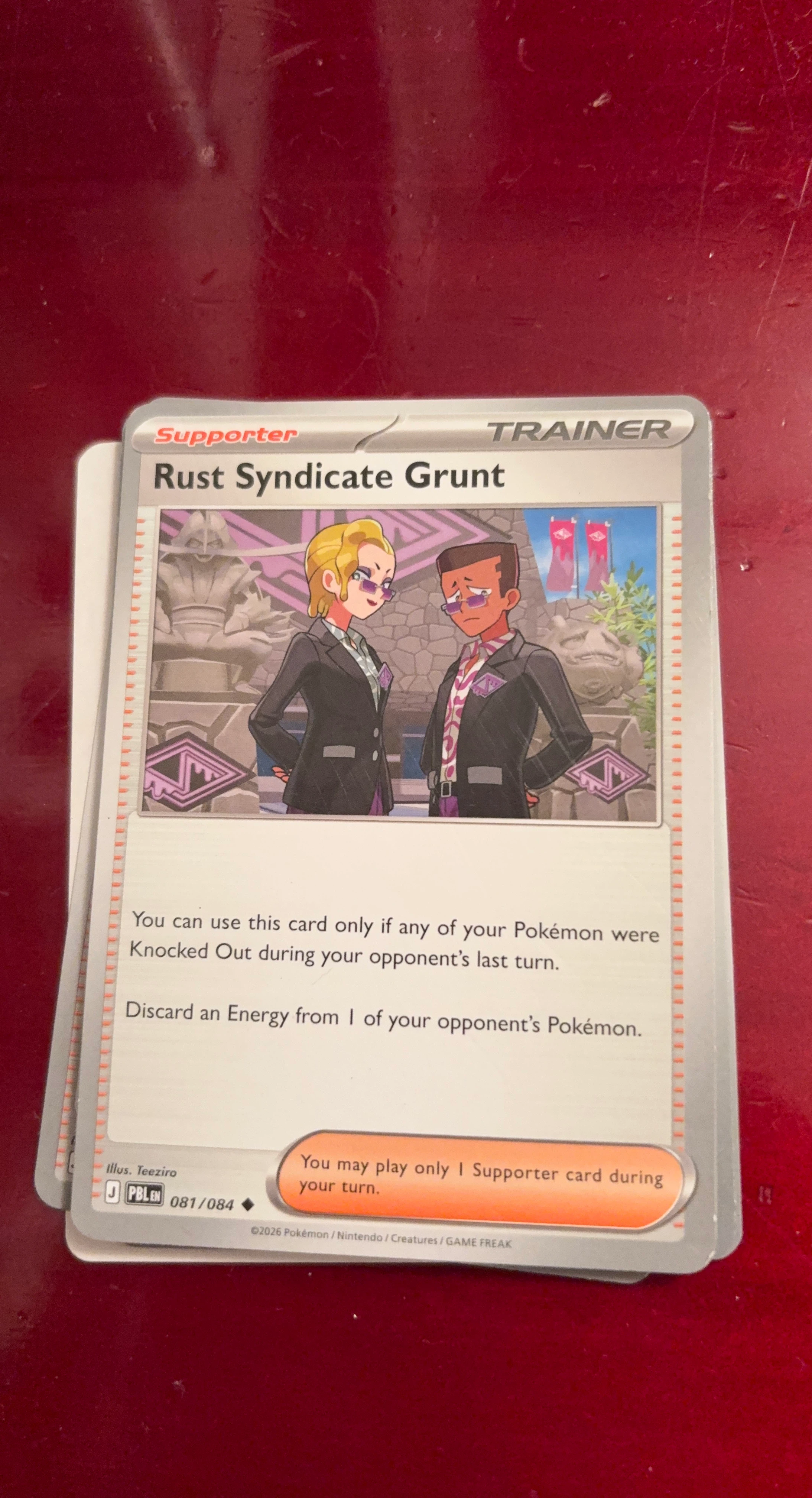 Pokémon TCG Rust Syndicate Grunt Trainer Card 081/084
